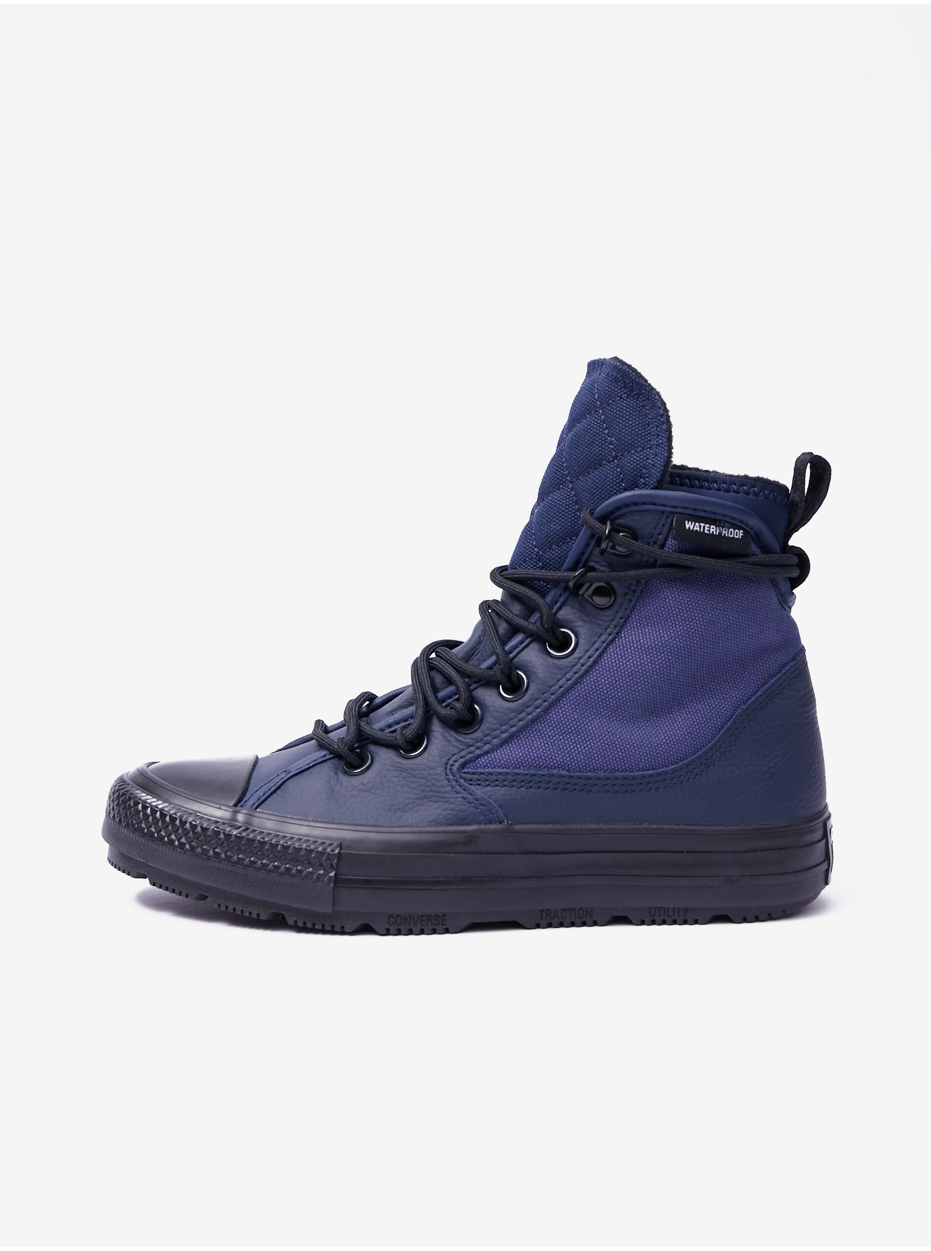 Dark blue ankle sneakers with leather details Converse Chuck Taylo - Women
