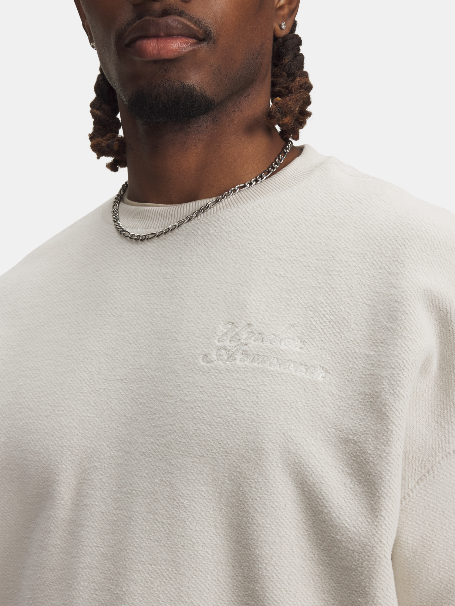 Men's sweatshirt Under Armour UA Icon Rev Terry Crew-WHT - Men's