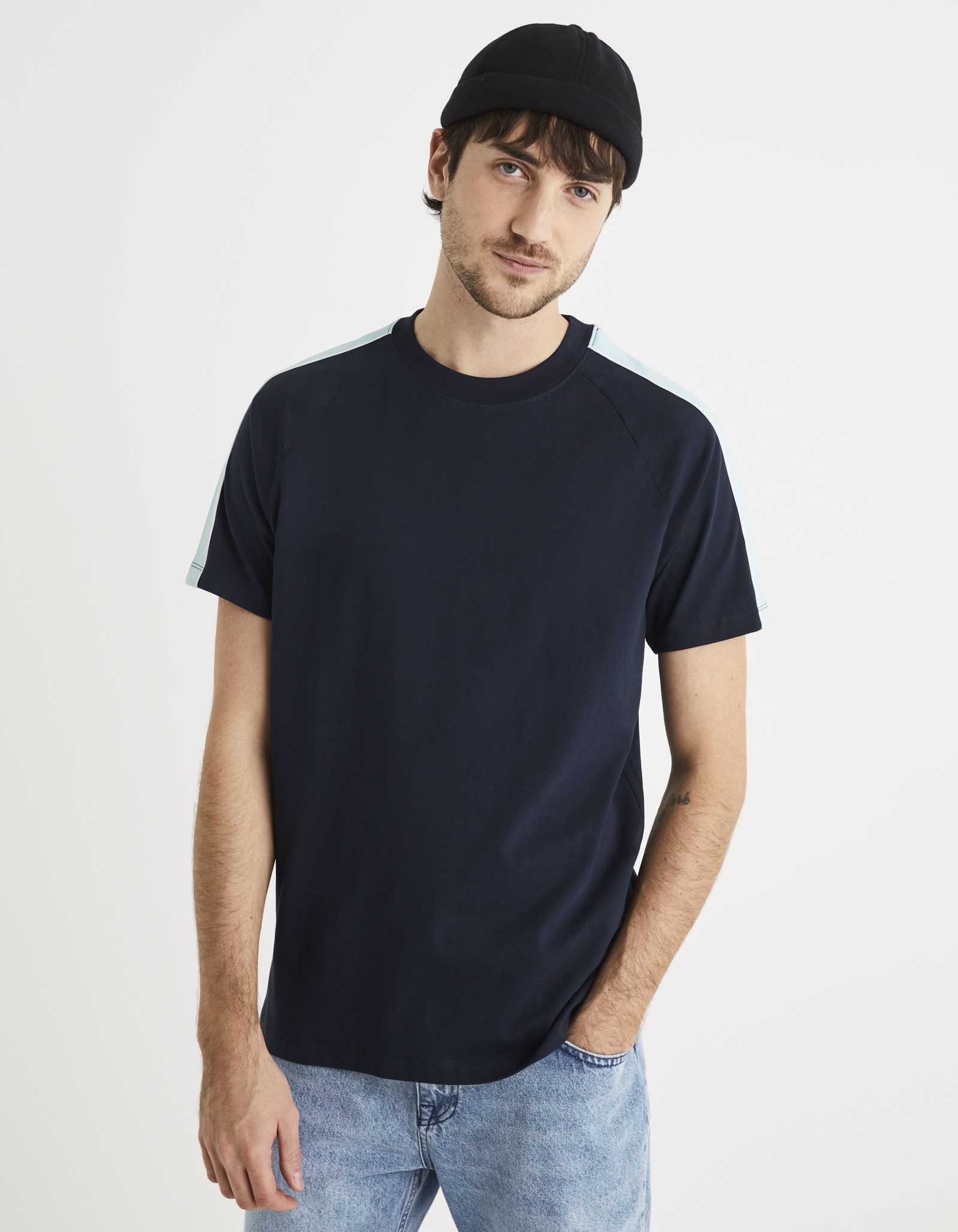 Celio T-shirt Teba With Stripes - Men's