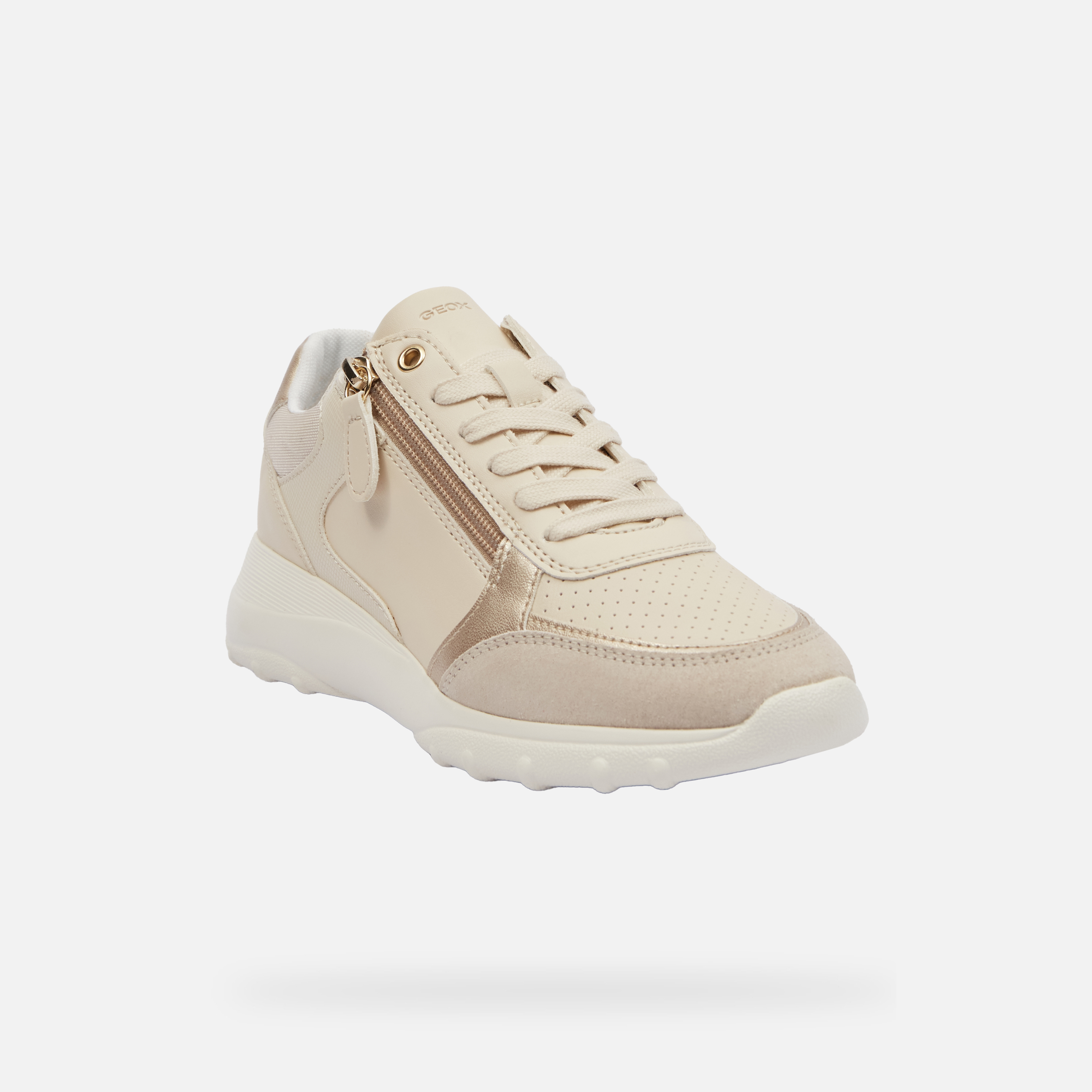Cream women's sneakers Geox Alleniee - Women's