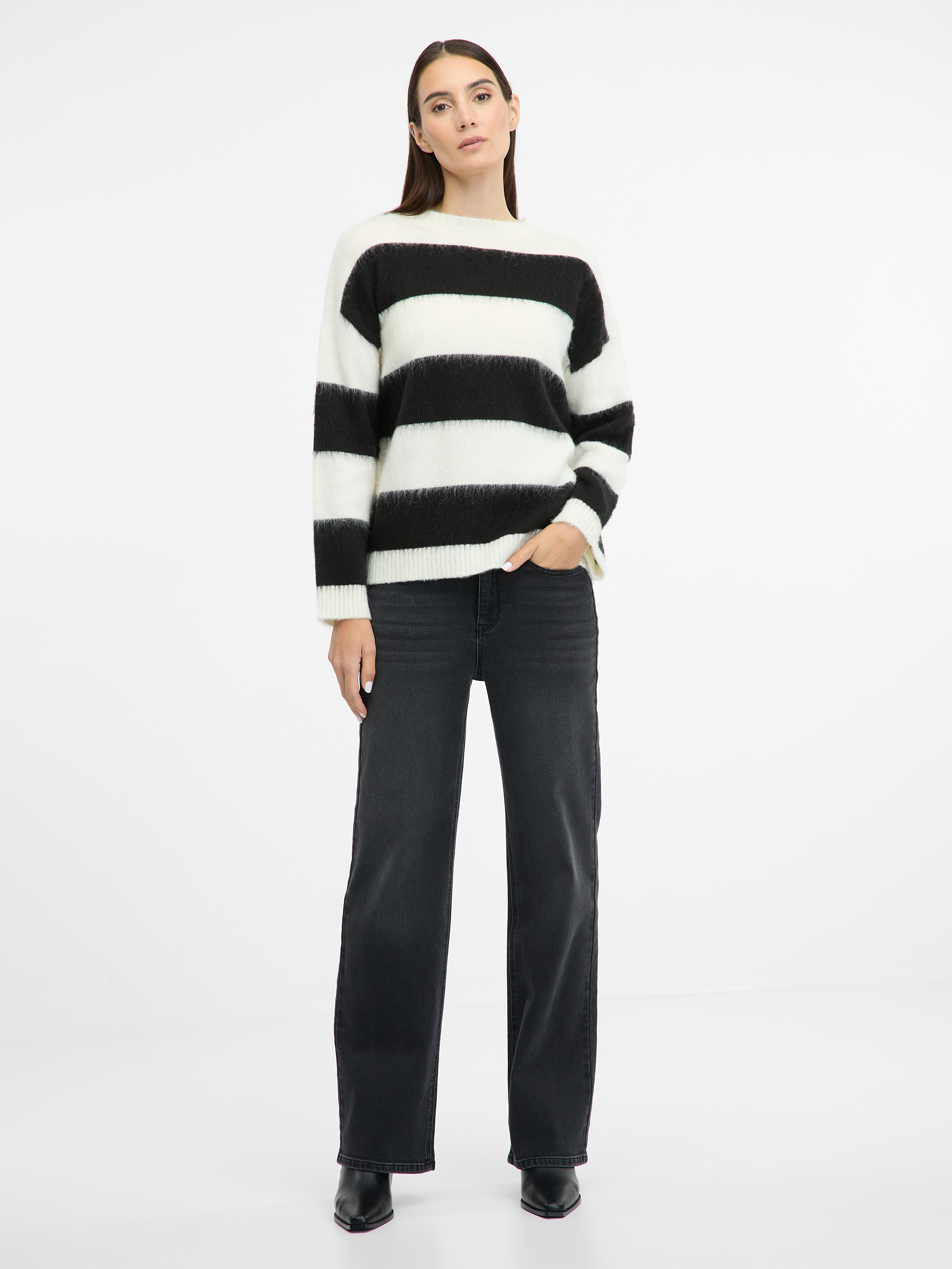 Orsay Black striped women's sweater - Women's