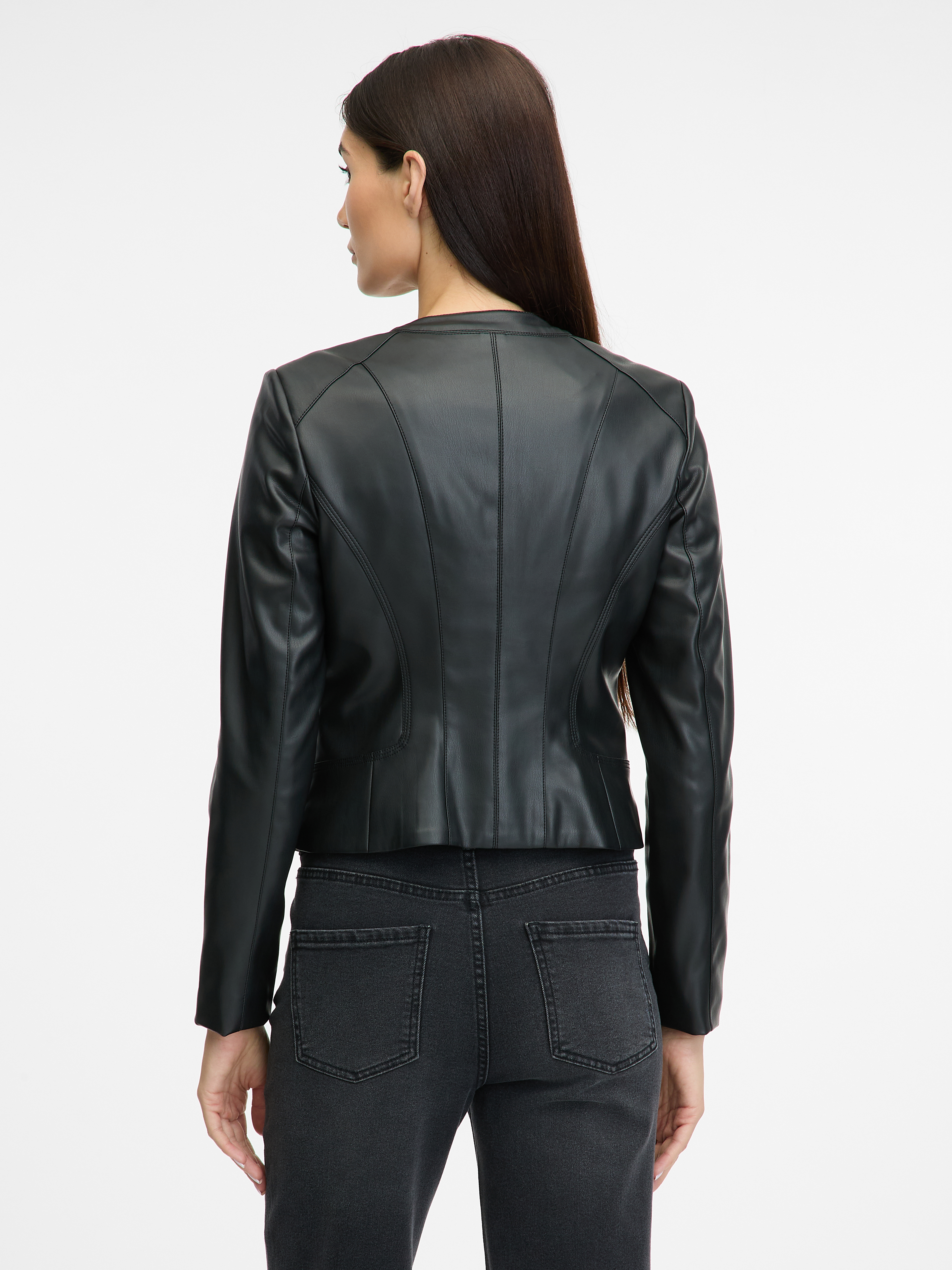 Black women's leather jacket ORSAY - Women's