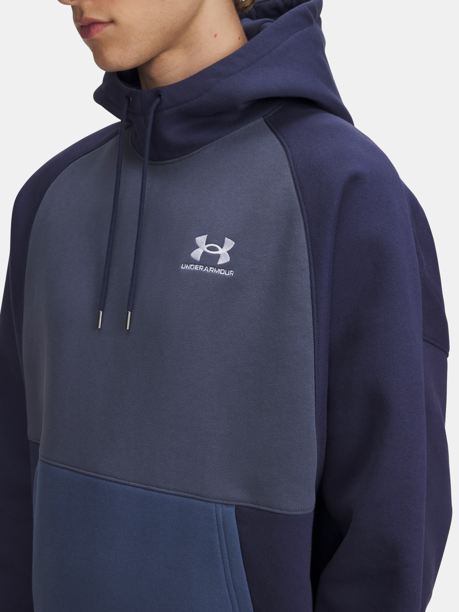 Men's Under Armour UA Icon HW Colorblocked Hdy-BLU - Men's Sweatshirt