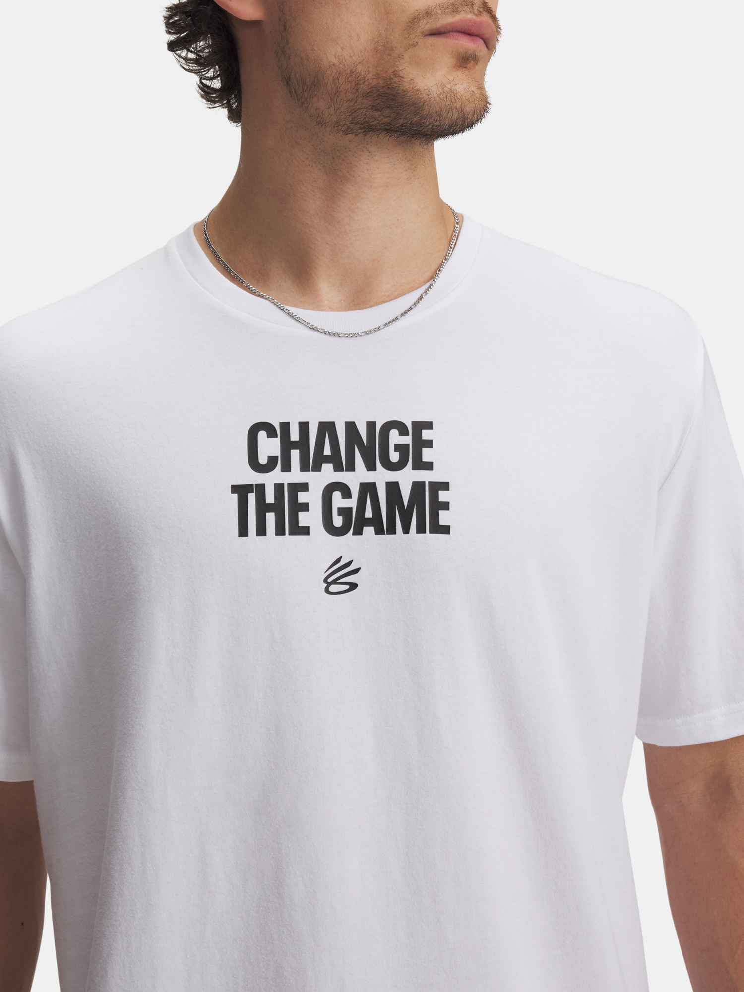 Men's T-shirt Under Armour Curry Playable Tee 1-WHT - Men's
