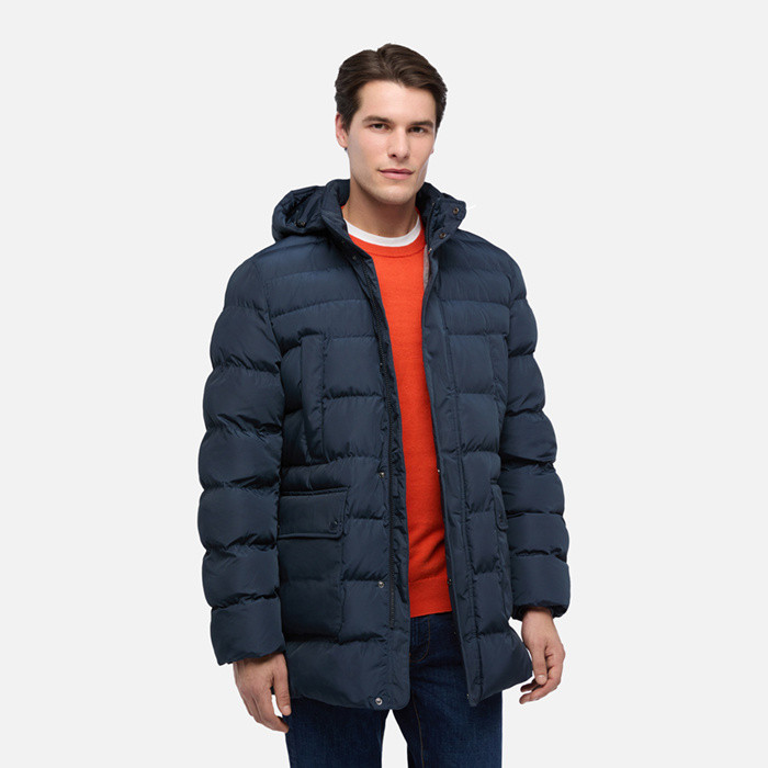 Parka pentru bărbați Geox Leitan albastru închis