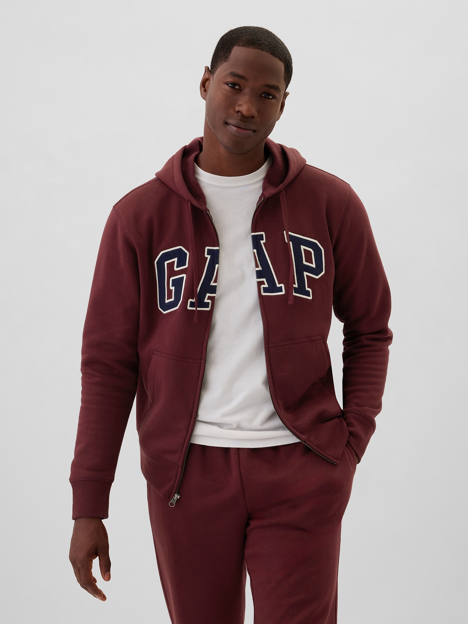 GAP Zip Hoodie Logo - Mens