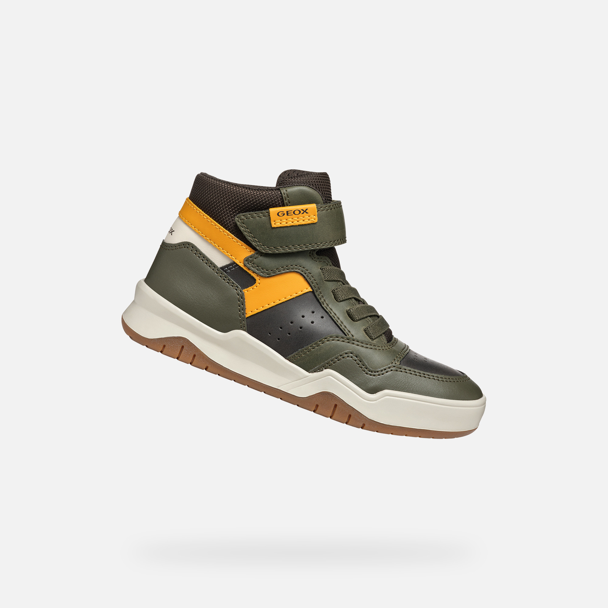 Khaki chlapčenské členkové tenisky Geox Perth Boy