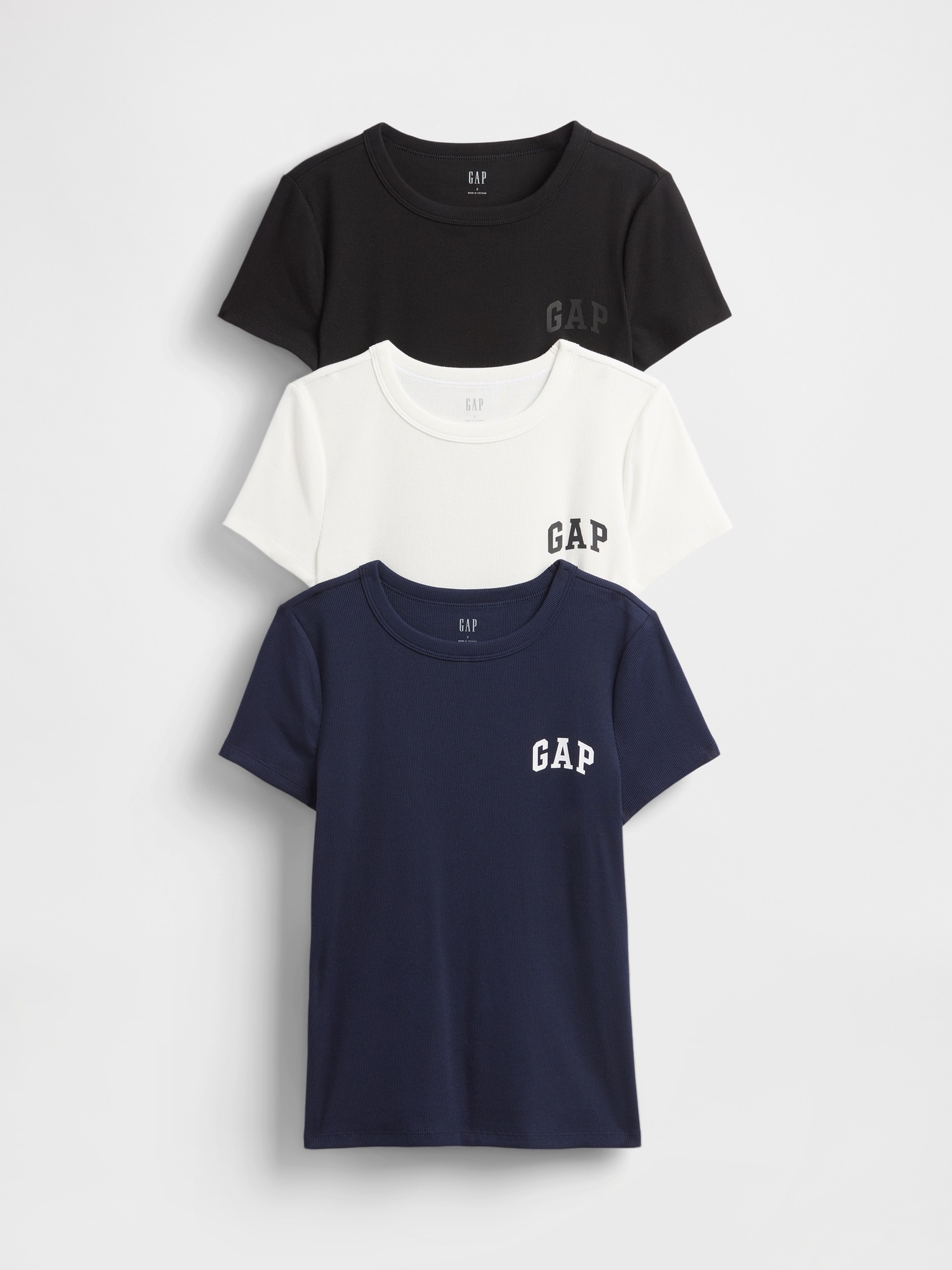 GAP Ribbed T-Shirt with Logo - Women's
