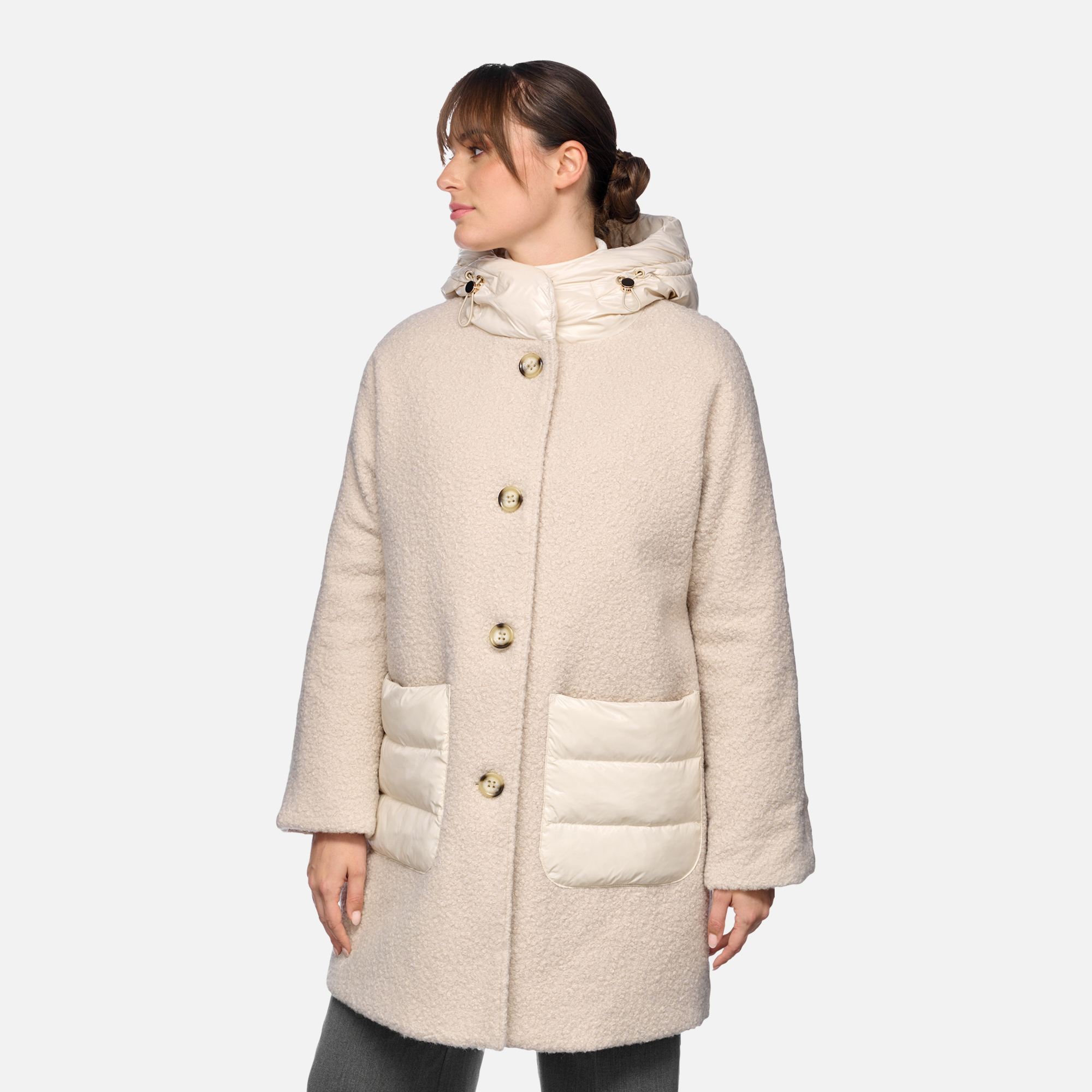 Women&#039;s Cream Jacket Geox Calithe - Women&#039;s