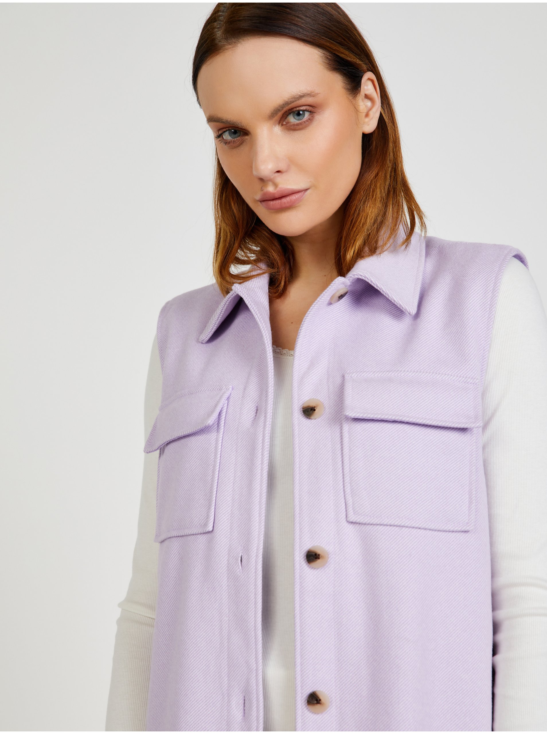 Veste pentru femei Pieces - mov deschis