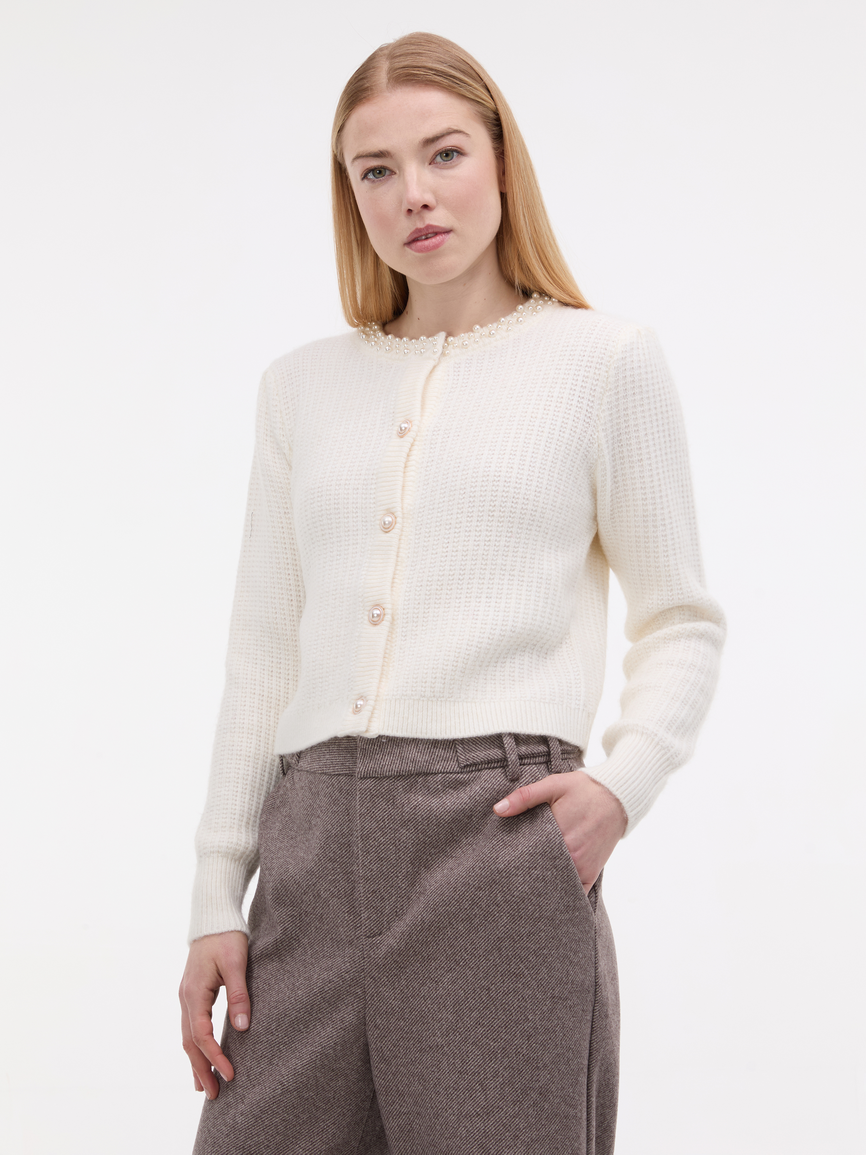 Krémový dámský cardigan s aplikací ORSAY