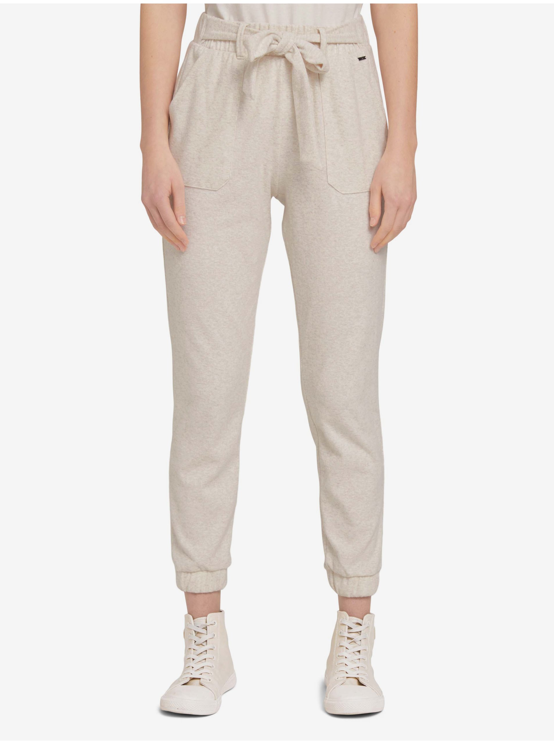 Cream Women's Shortened Sweatpants Tom Tailor Denim - Women