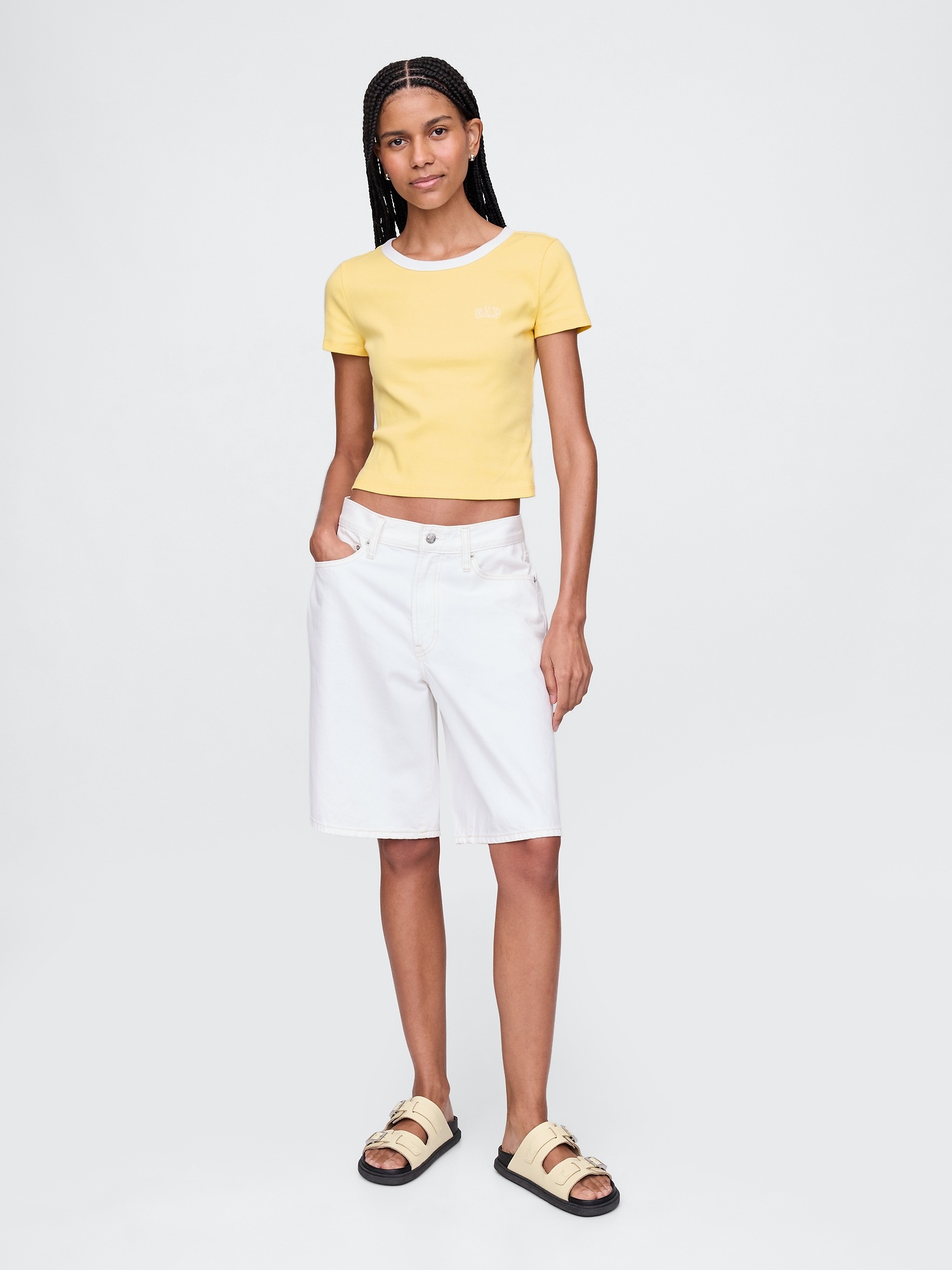 GAP Ribbed crop t-shirt - Womens