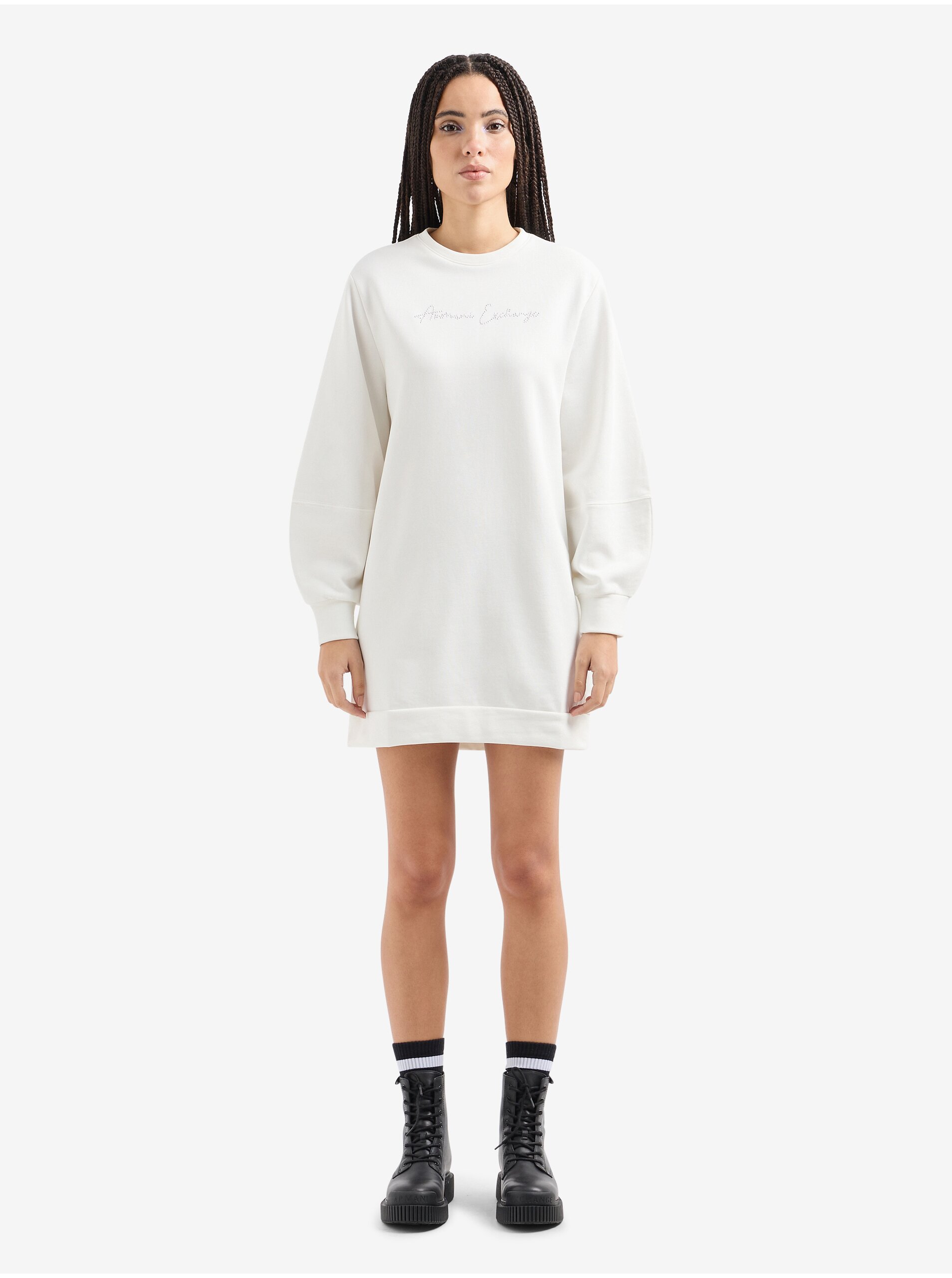 Cream Women's Sweatshirt Dress Armani Exchange - Women