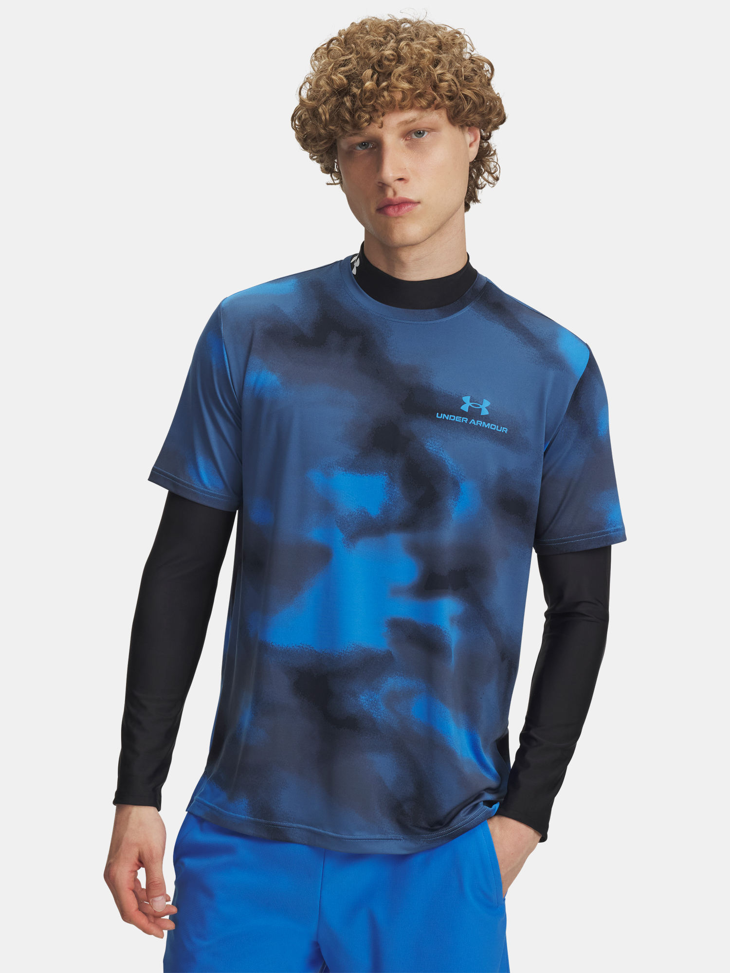 Mens Under Armour Vanish Energy Printed SS-BLU T-Shirt - Mens