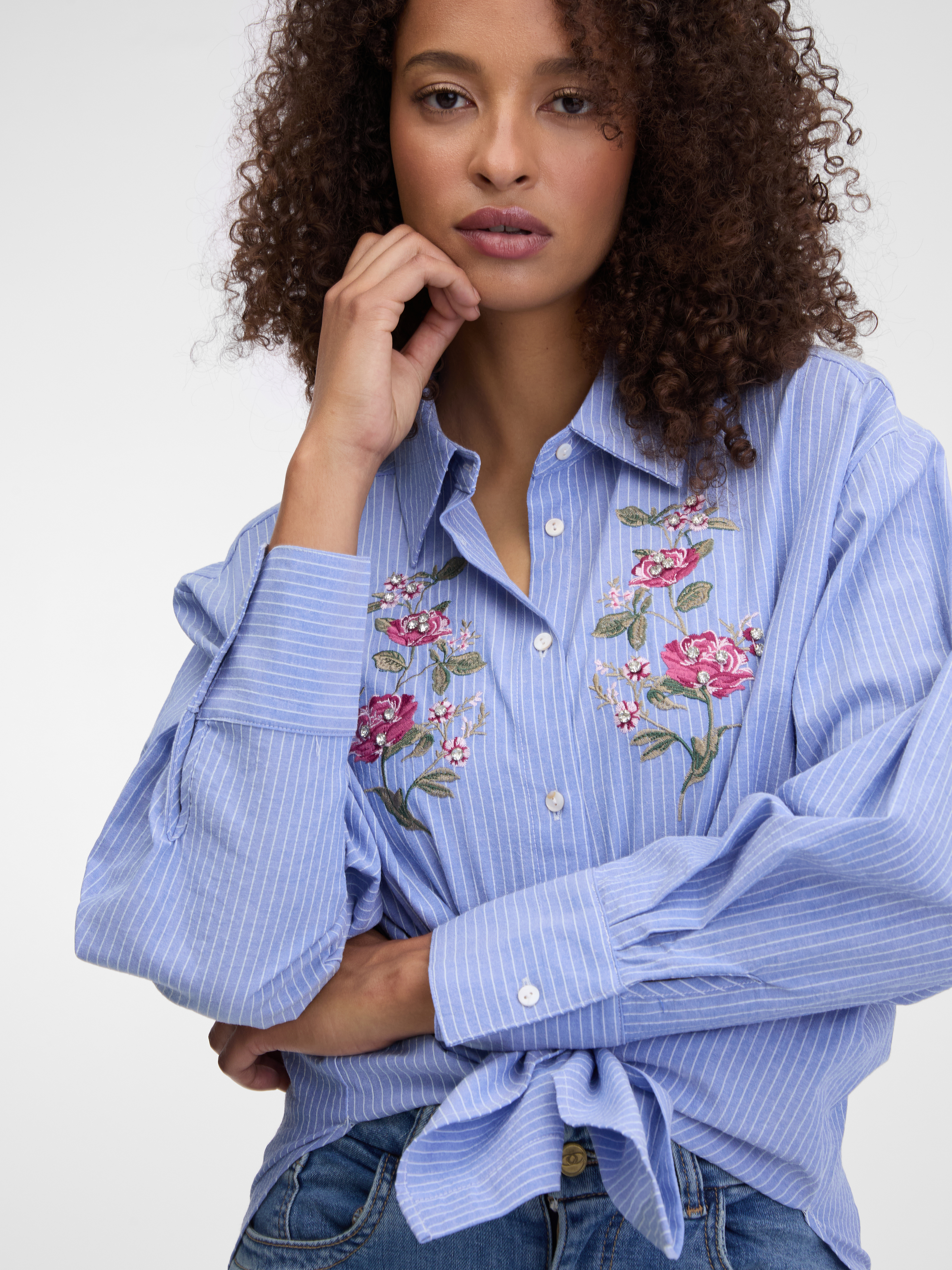 Light blue women's shirt with embroidery ORSAY - Women's