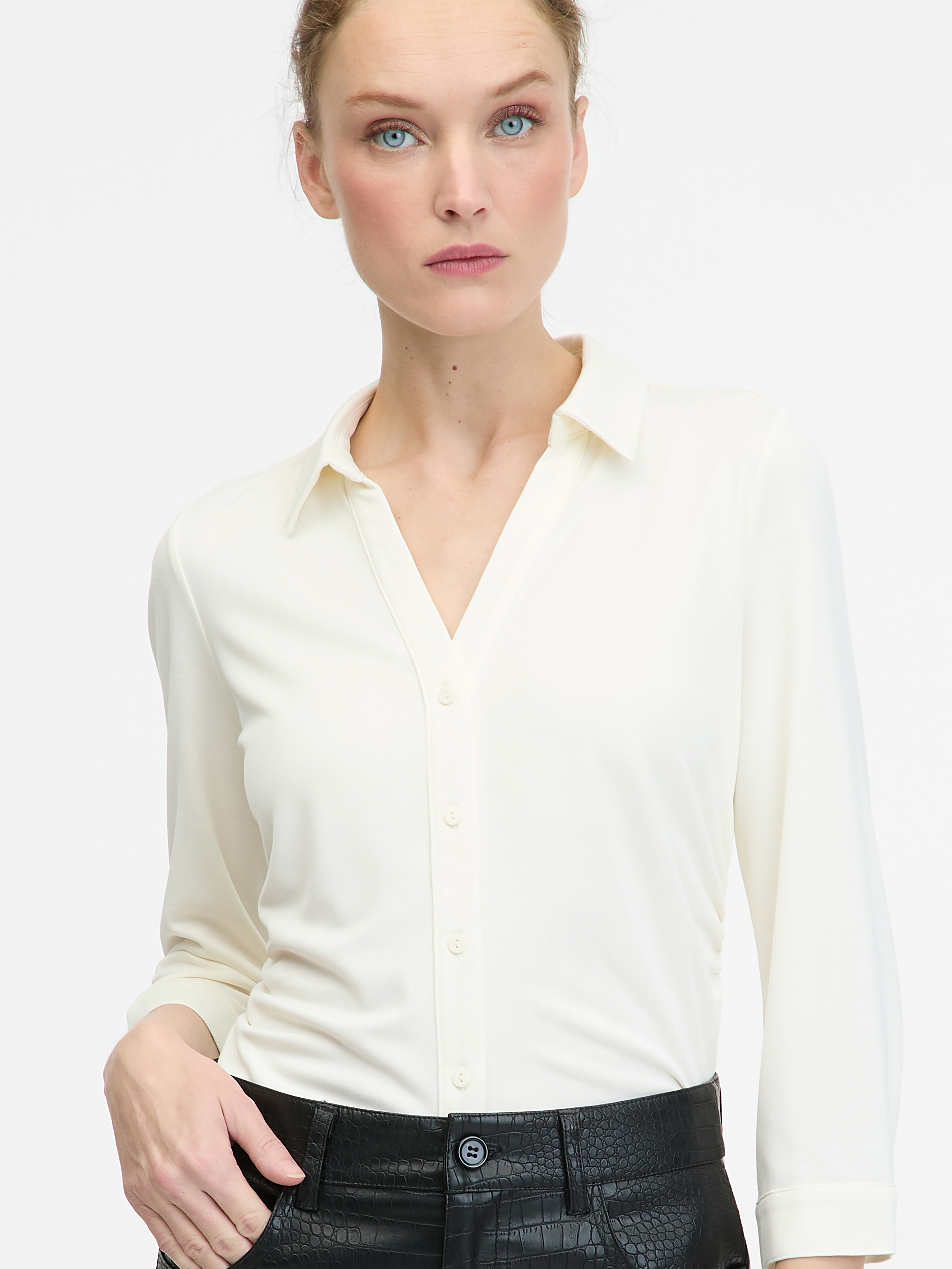 Cream women's blouse with collar ORSAY - Women