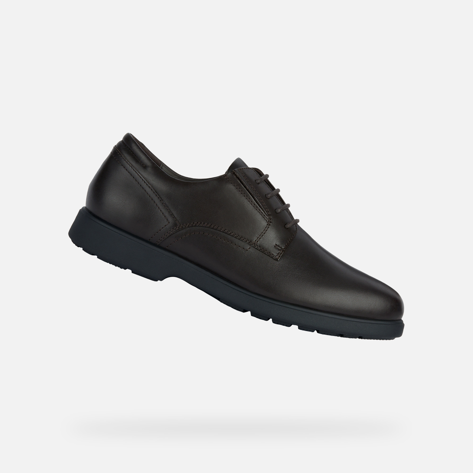 Dark brown mens formal shoes Geox Spherica EC11 Wide - Men
