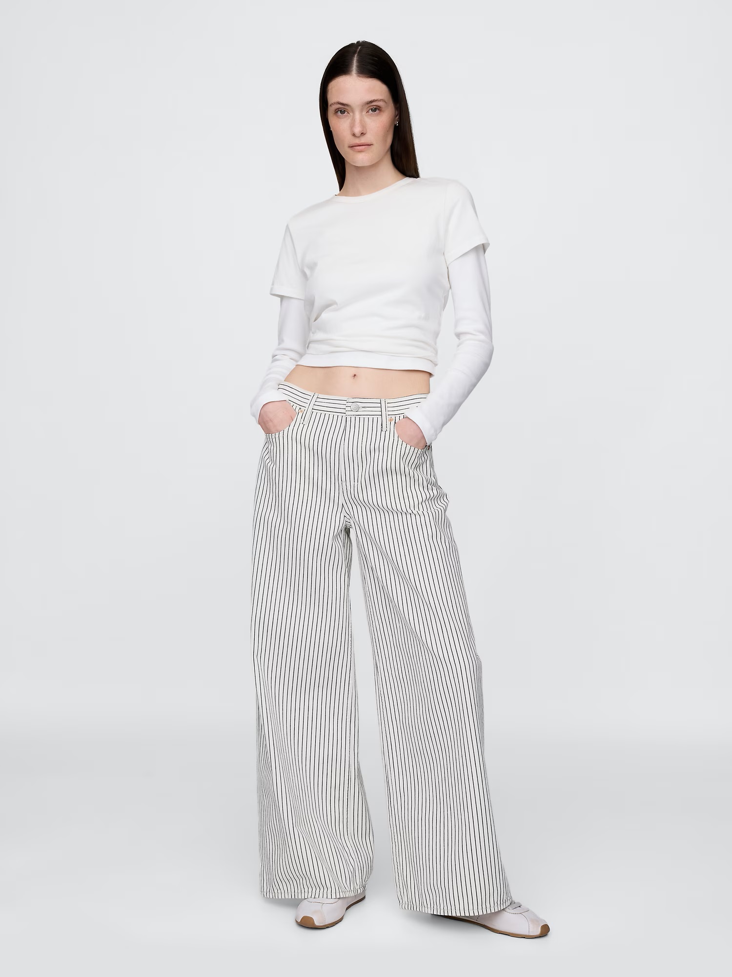 GAP Jeans Stripe Baggy - Women&#039;s
