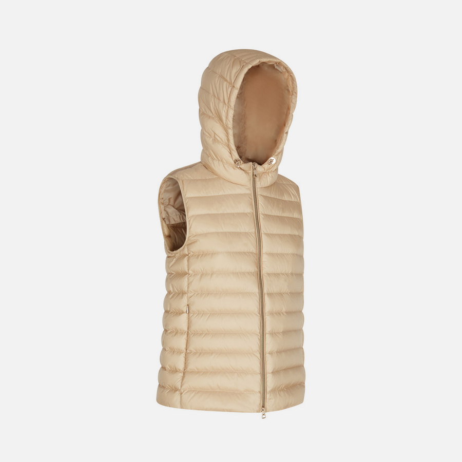 Beige women's down vest Geox Jaysen - Women's