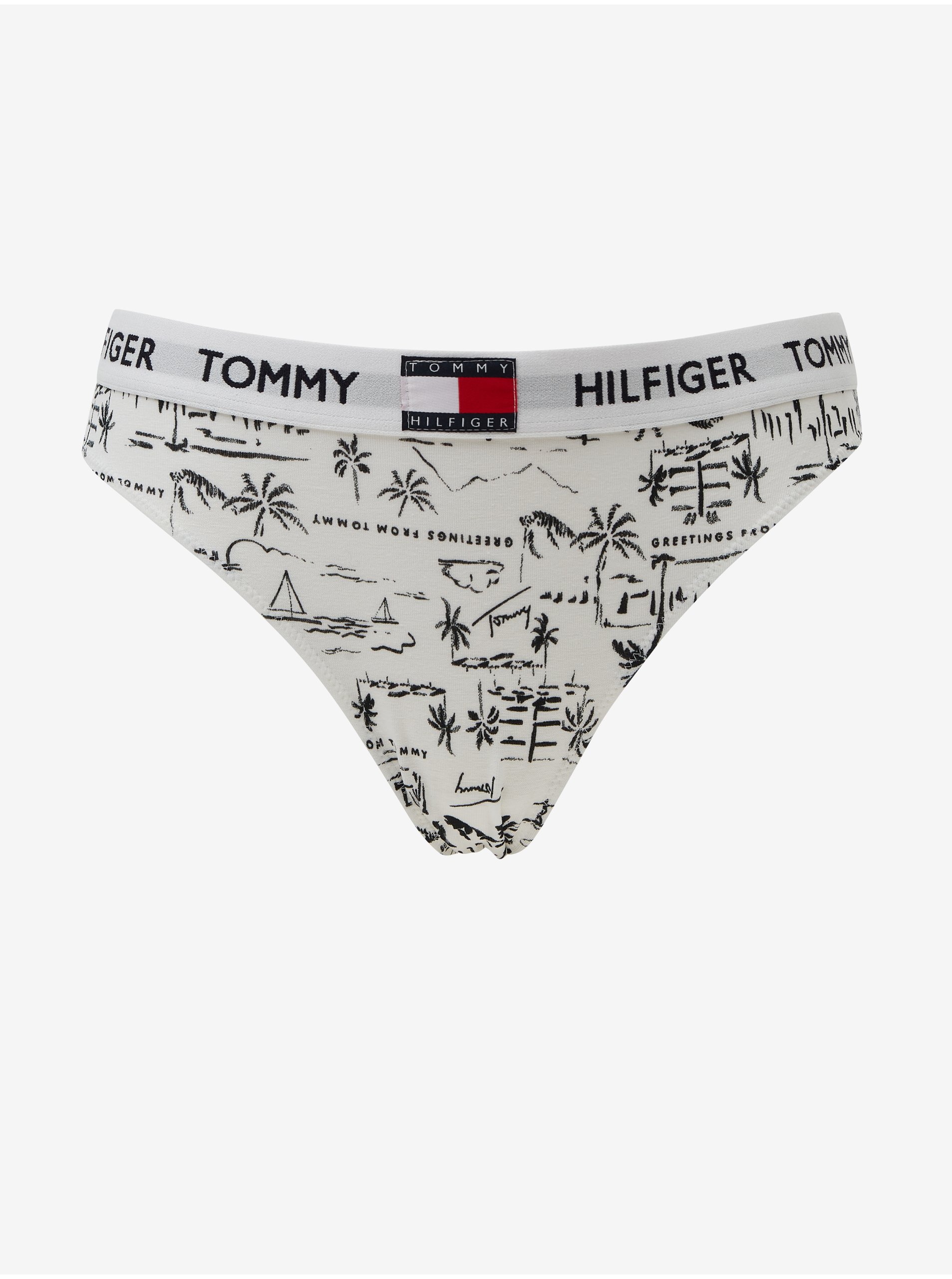 Levně Černo-bílé vzorované kalhotky Tommy Hilfiger Underwear - Dámské