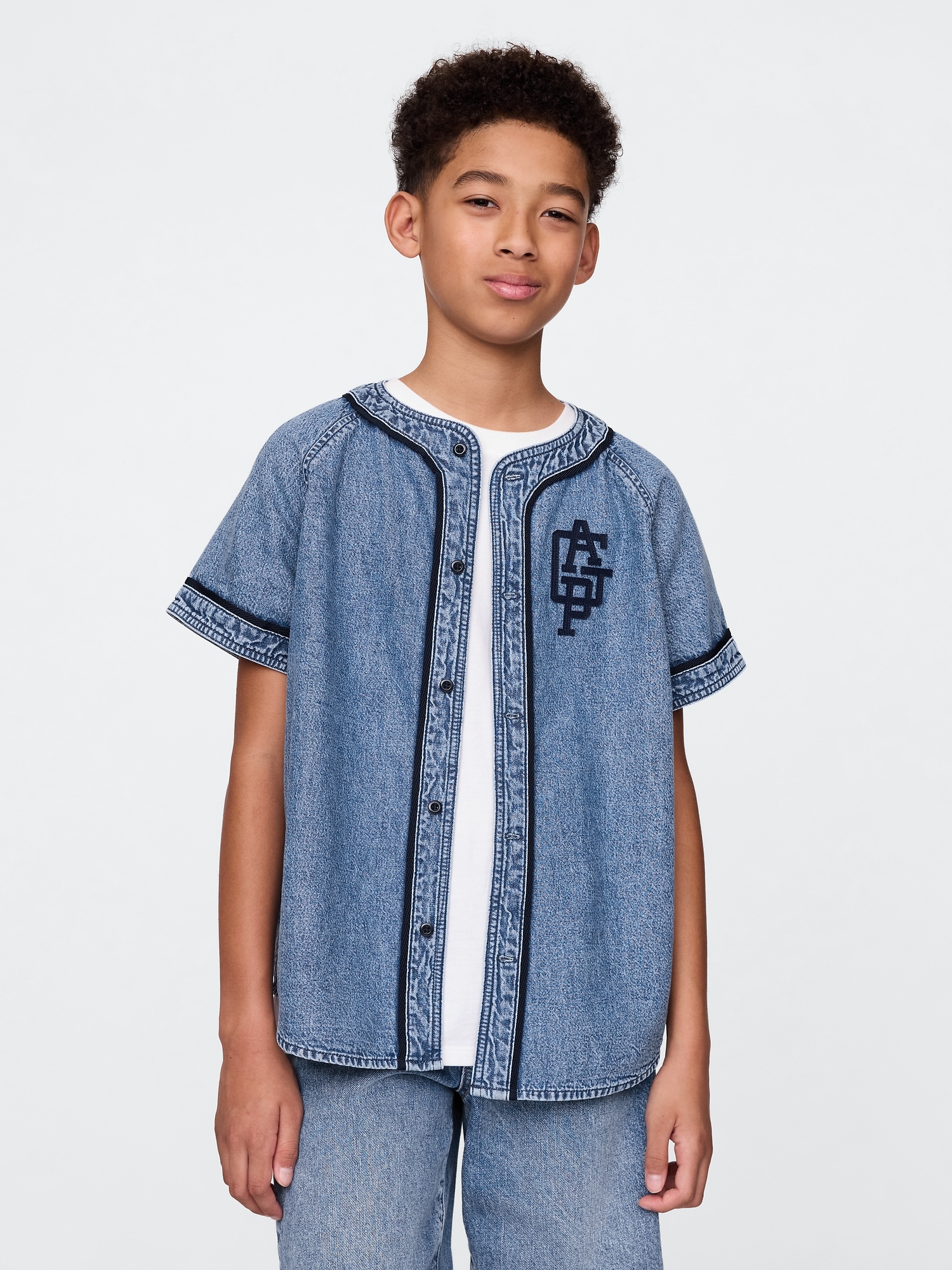 GAP Dětská džínová košile Baseball Americana - Kluci