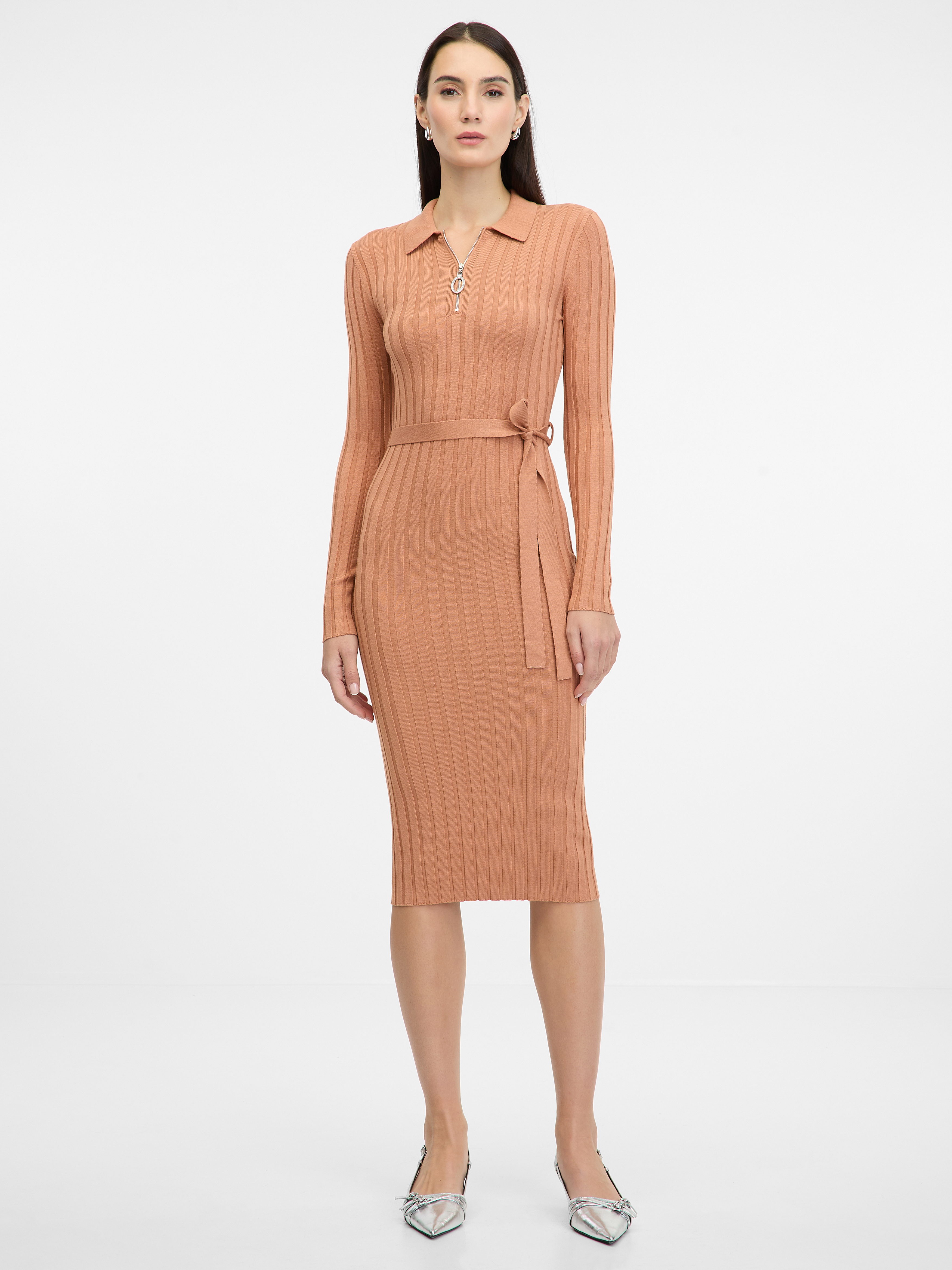 Light brown womens midi dress ORSAY - Womens