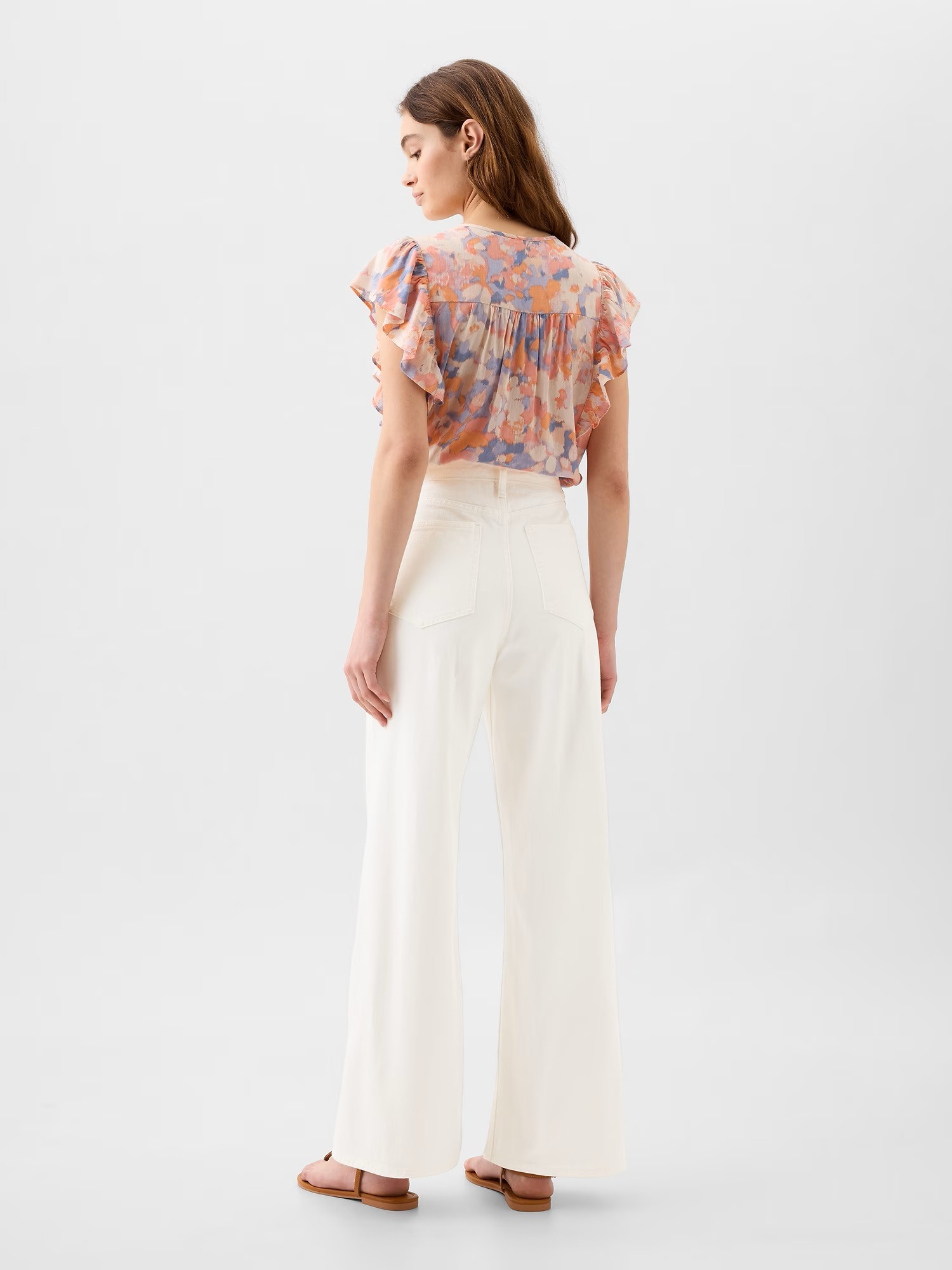 Pantaloni chino pentru femei GAP - alb