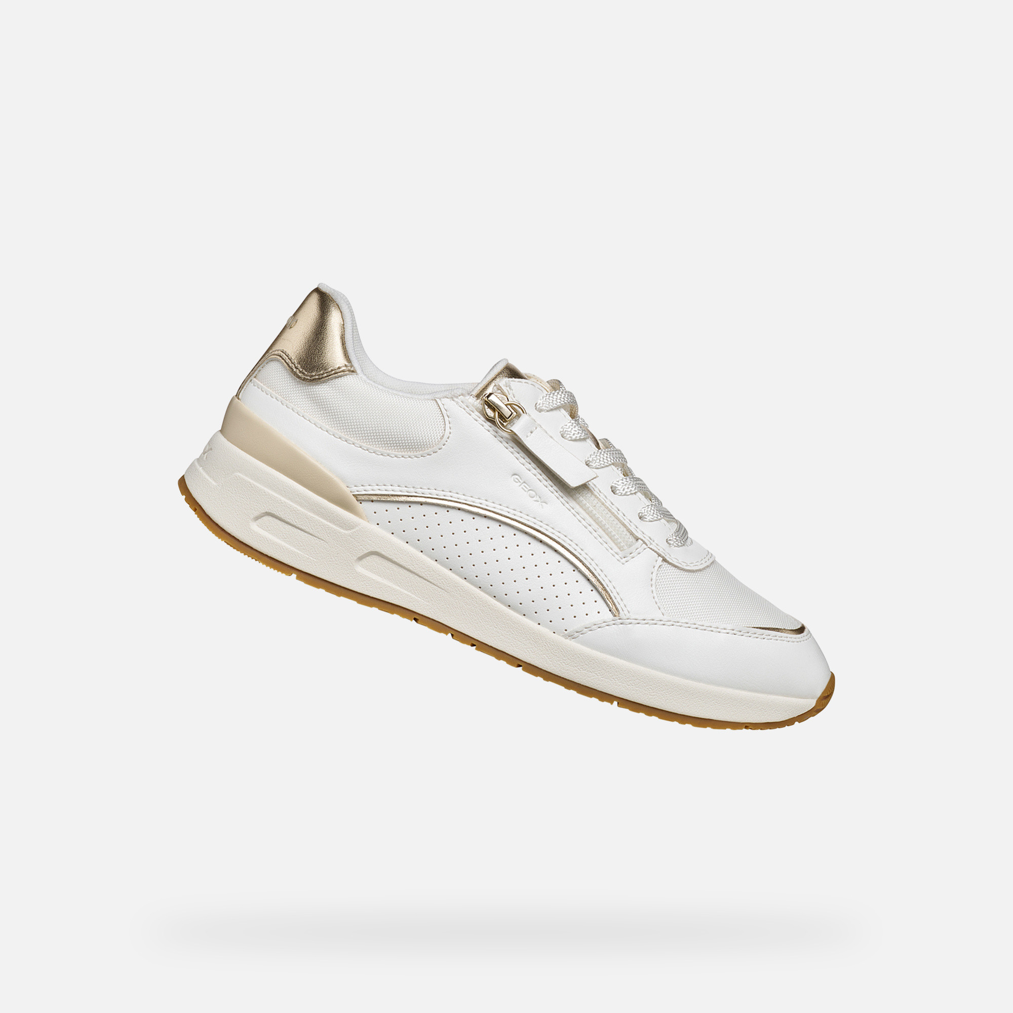 White Women's Geox Bulmya Sneakers - Women's
