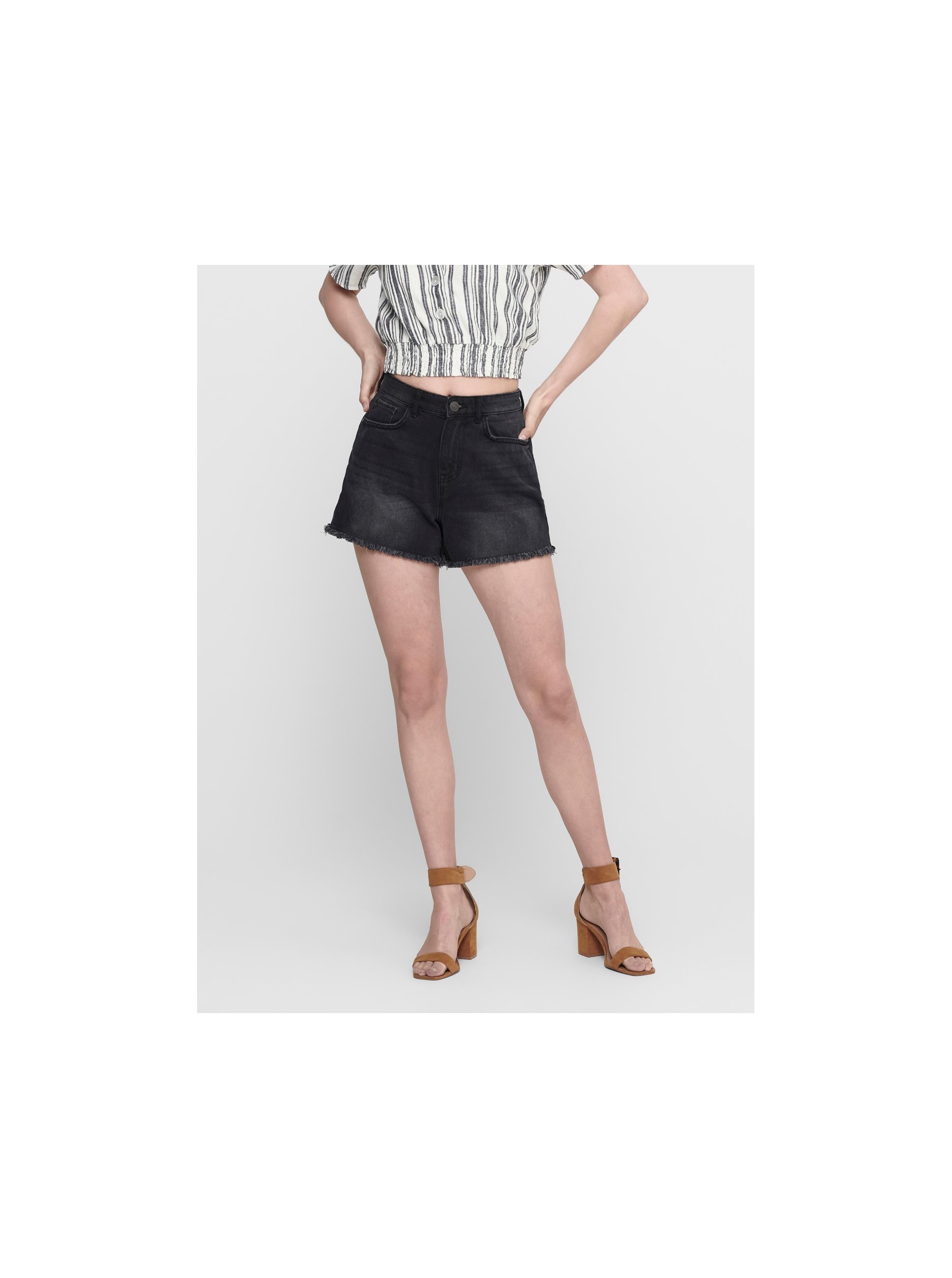 Black Denim Shorts ONLY Kelly - Women