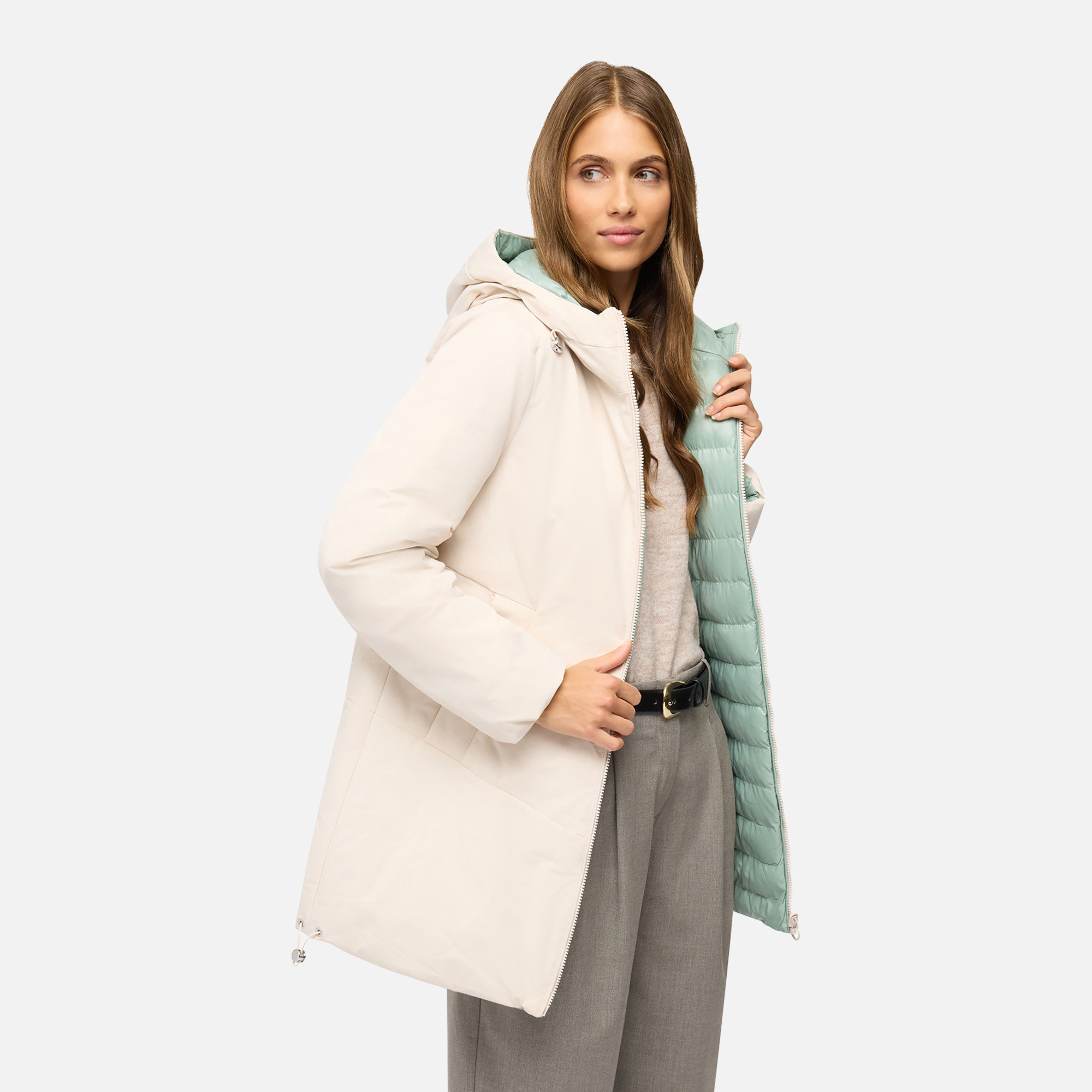 Green Women's Quilted Jacket Geox Spherica - Women's