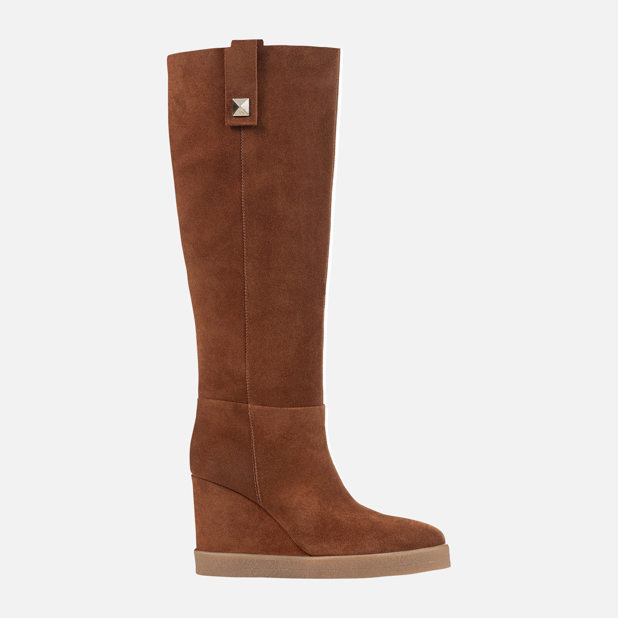 Кафяви дамски боти Geox на танкетка