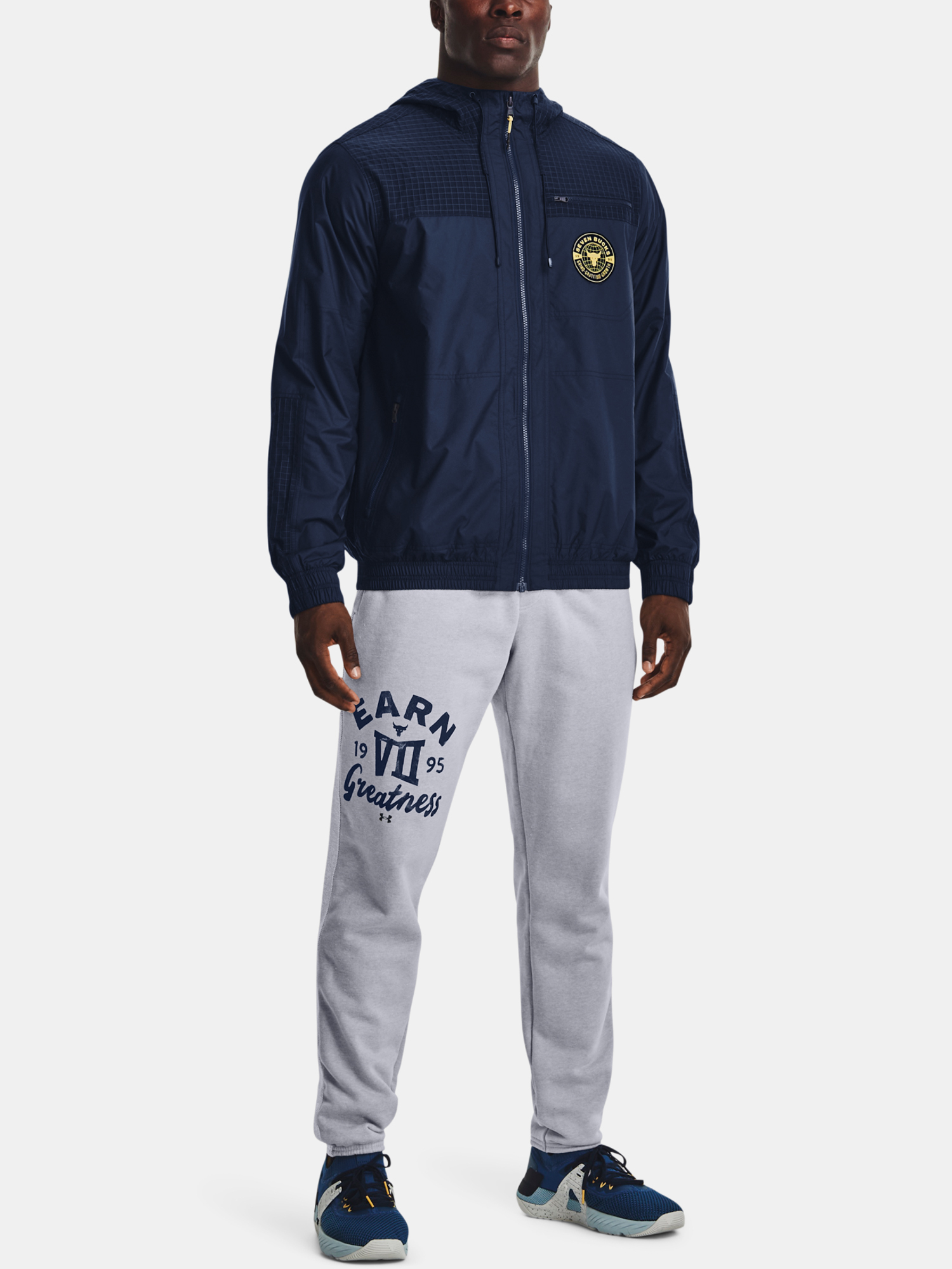 Under Armour Sweatshirt UA Pjt Rock Q1 Woven Layer-NVY - Men's