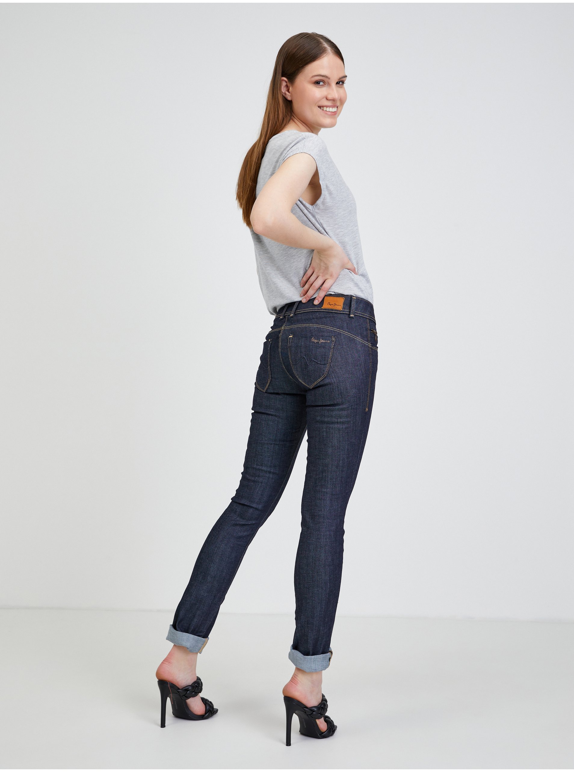 Slim fit pentru femei Pepe Jeans - albastru inchis