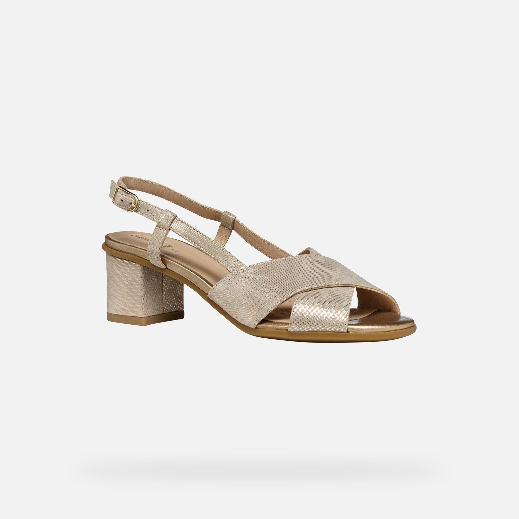 Gold women&#039;s sandals Geox Aurely 50 - Women&#039;s