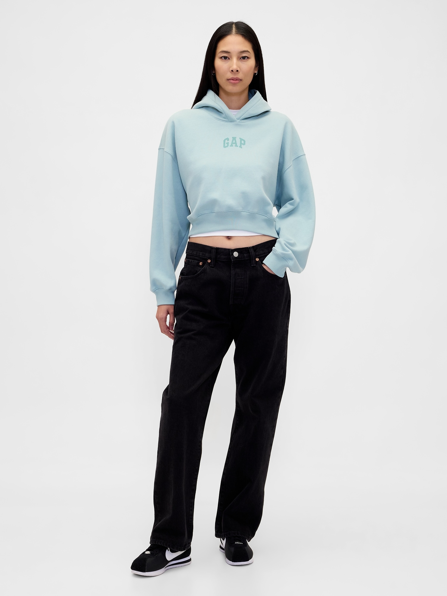 Hanorac scurt cu logo GAP