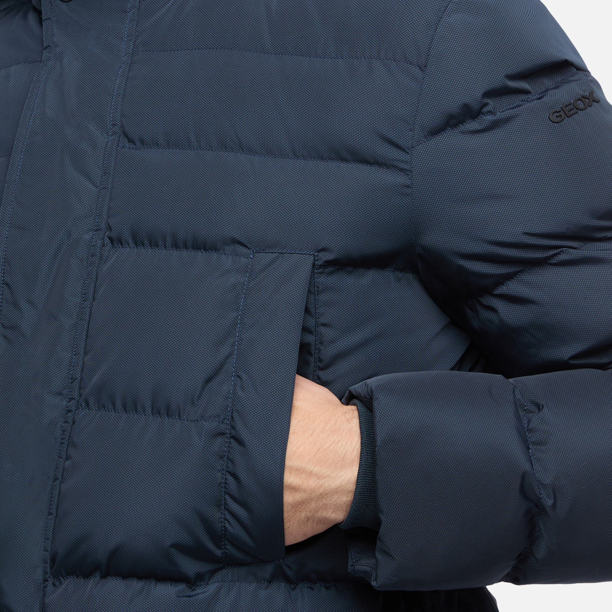 Parka pentru bărbați Geox Leitan albastru închis