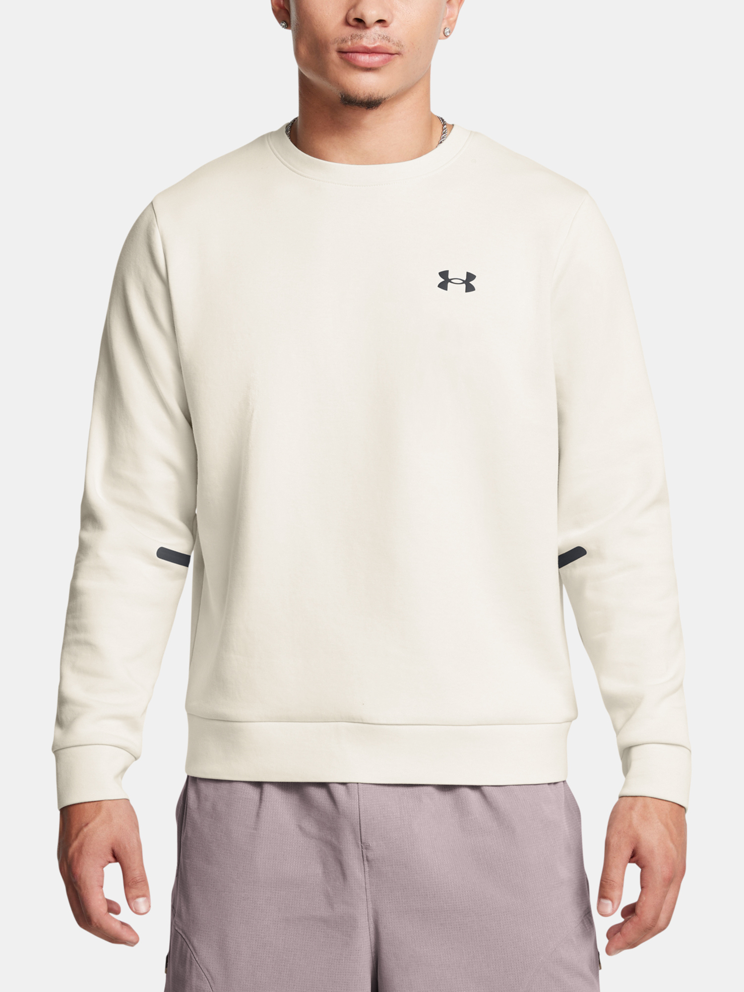 Men&#039;s sweatshirt Under Armour UA Unstoppable Flc Crew EU-WHT - Men&#039;s