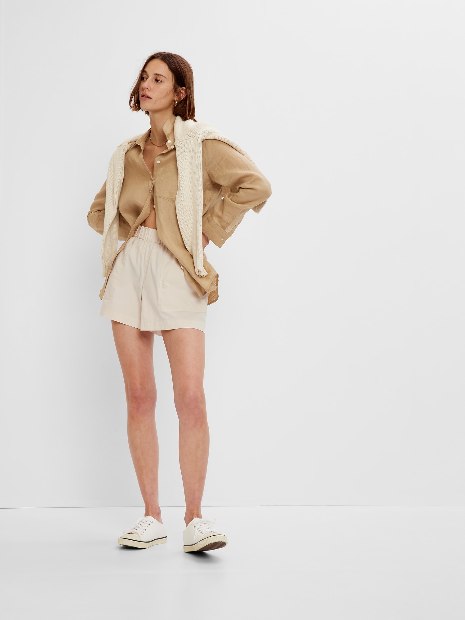 Pantaloni scurti pentru femei GAP - bej