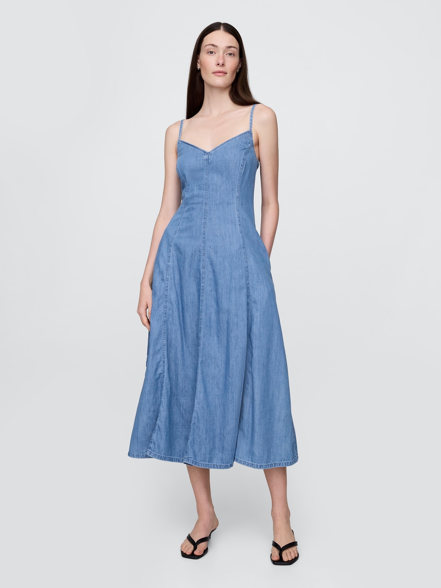 GAP Denim maxi dress with pockets - Womens