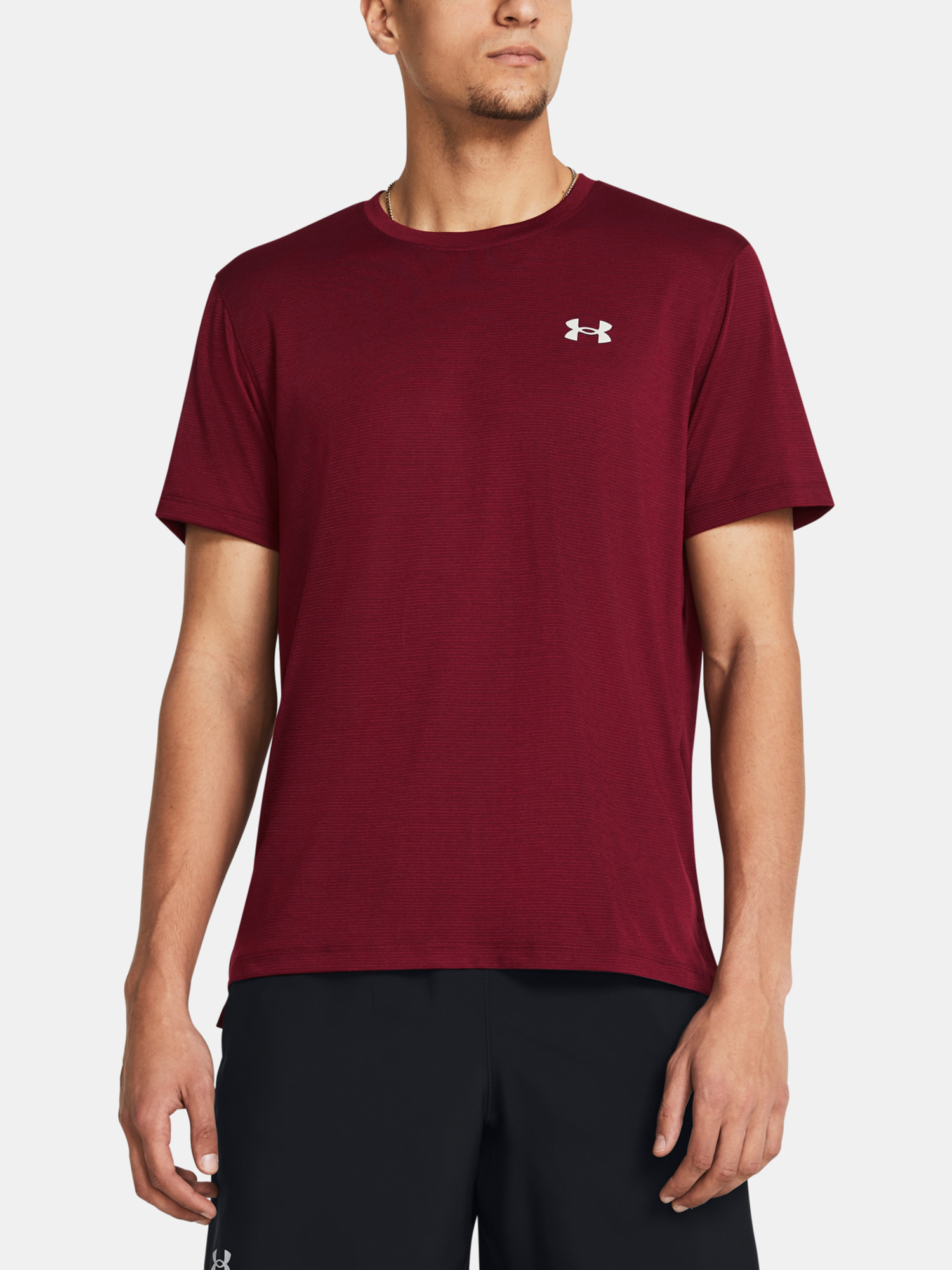 Men's T-shirt Under Armour UA LAUNCH SHORTSLEEVE-RED - Men's