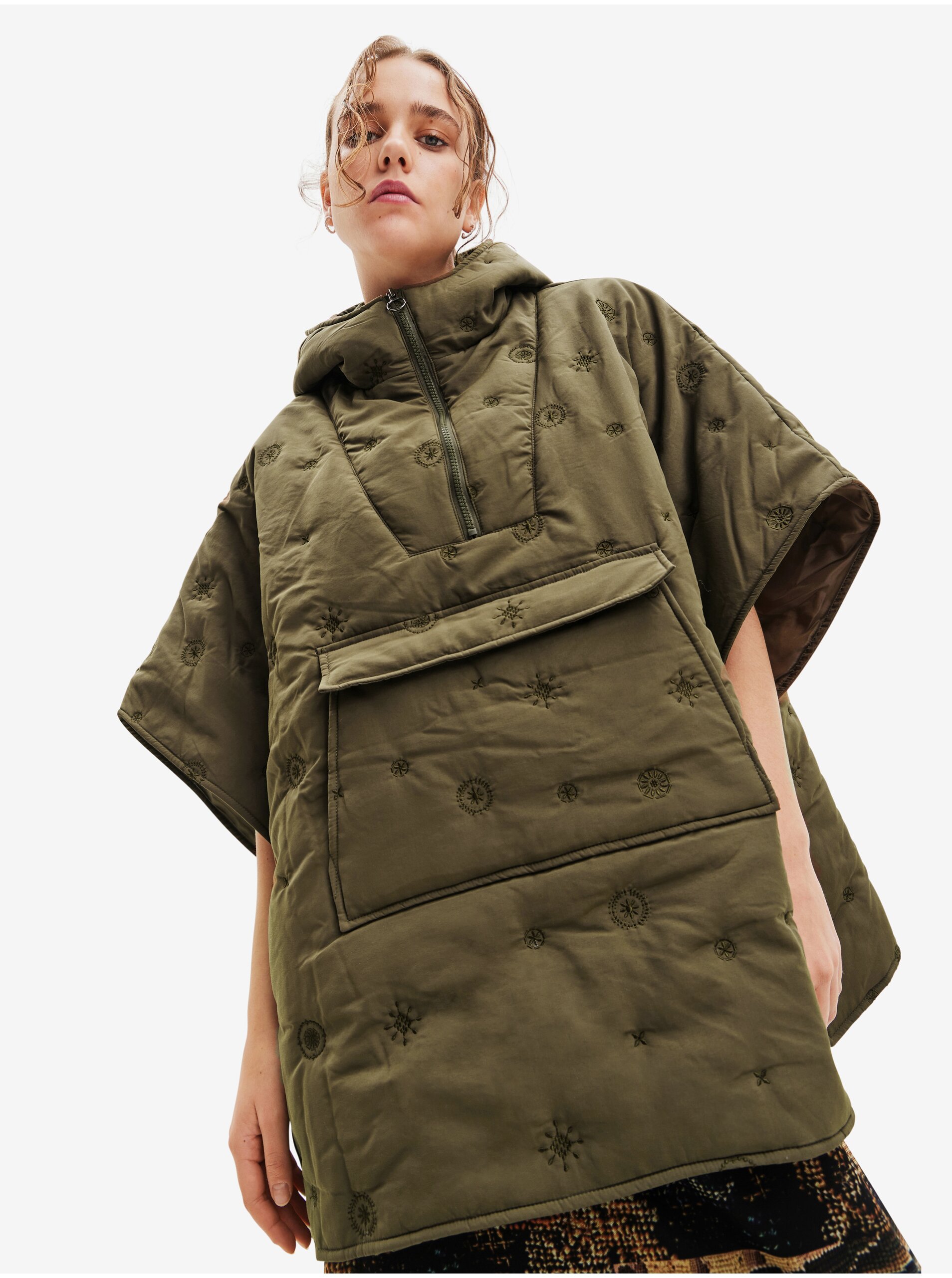 Desigual Padded Lisboa Women's Winter Poncho - Ladies