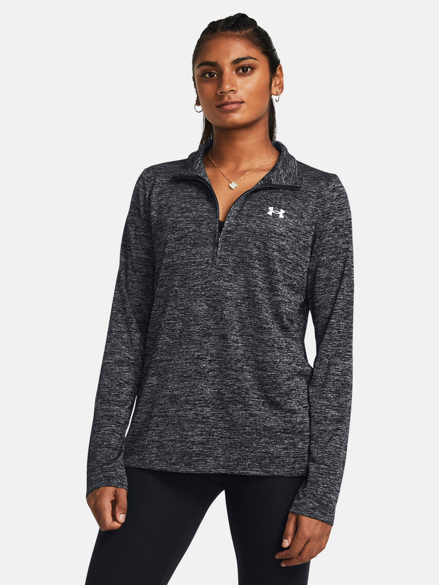 Čierne športové tričko Under Armour Tech 1/2 Zip-Twist
