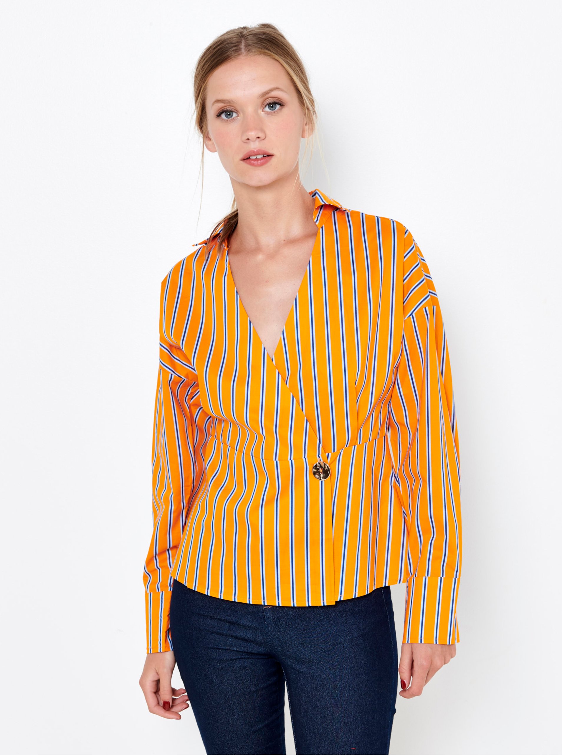 Orange Striped Blouse CAMAIEU - Women