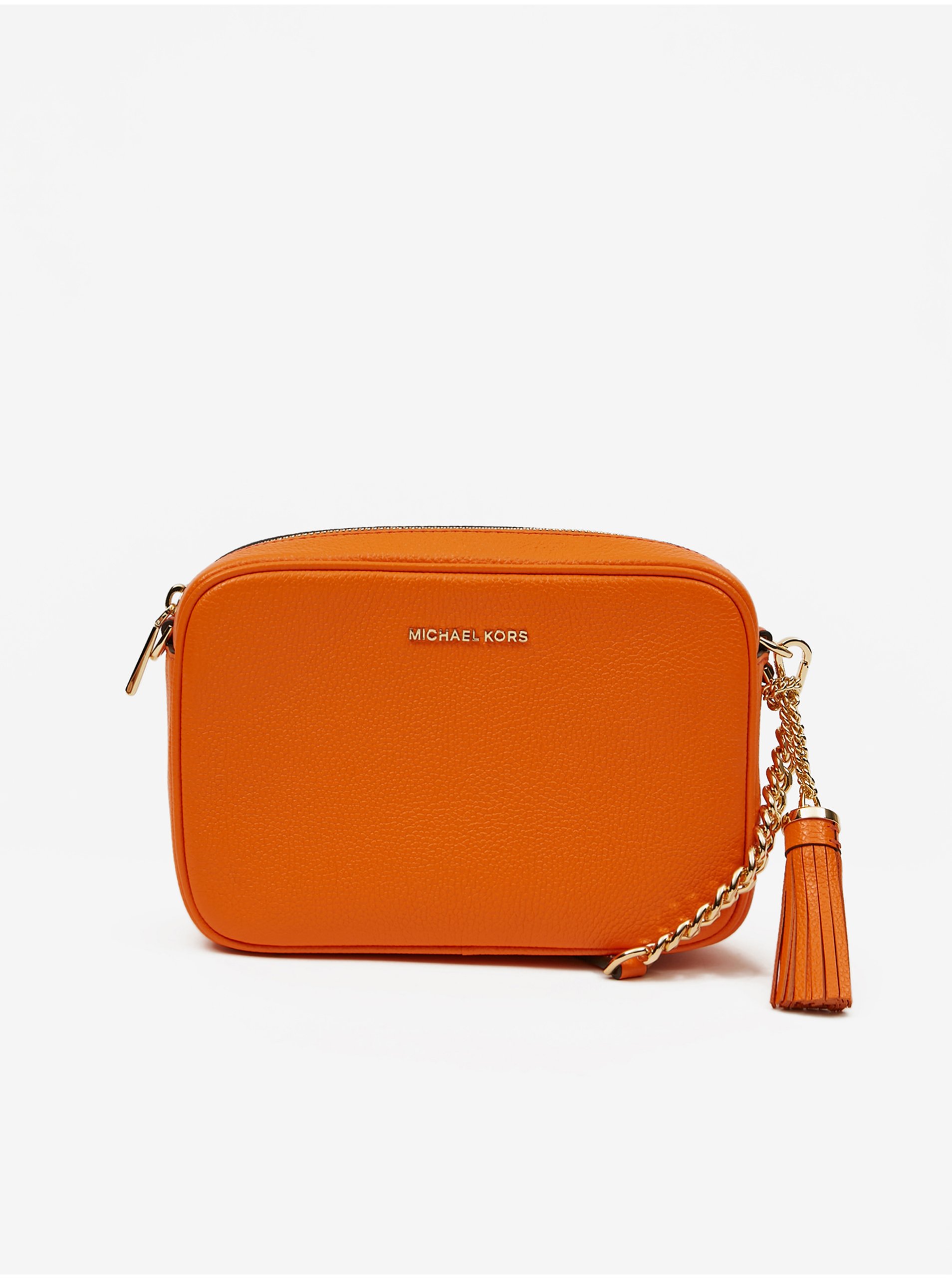 Orange Women's Leather Crossbody Handbag Michael Kors Jet Set - Women
