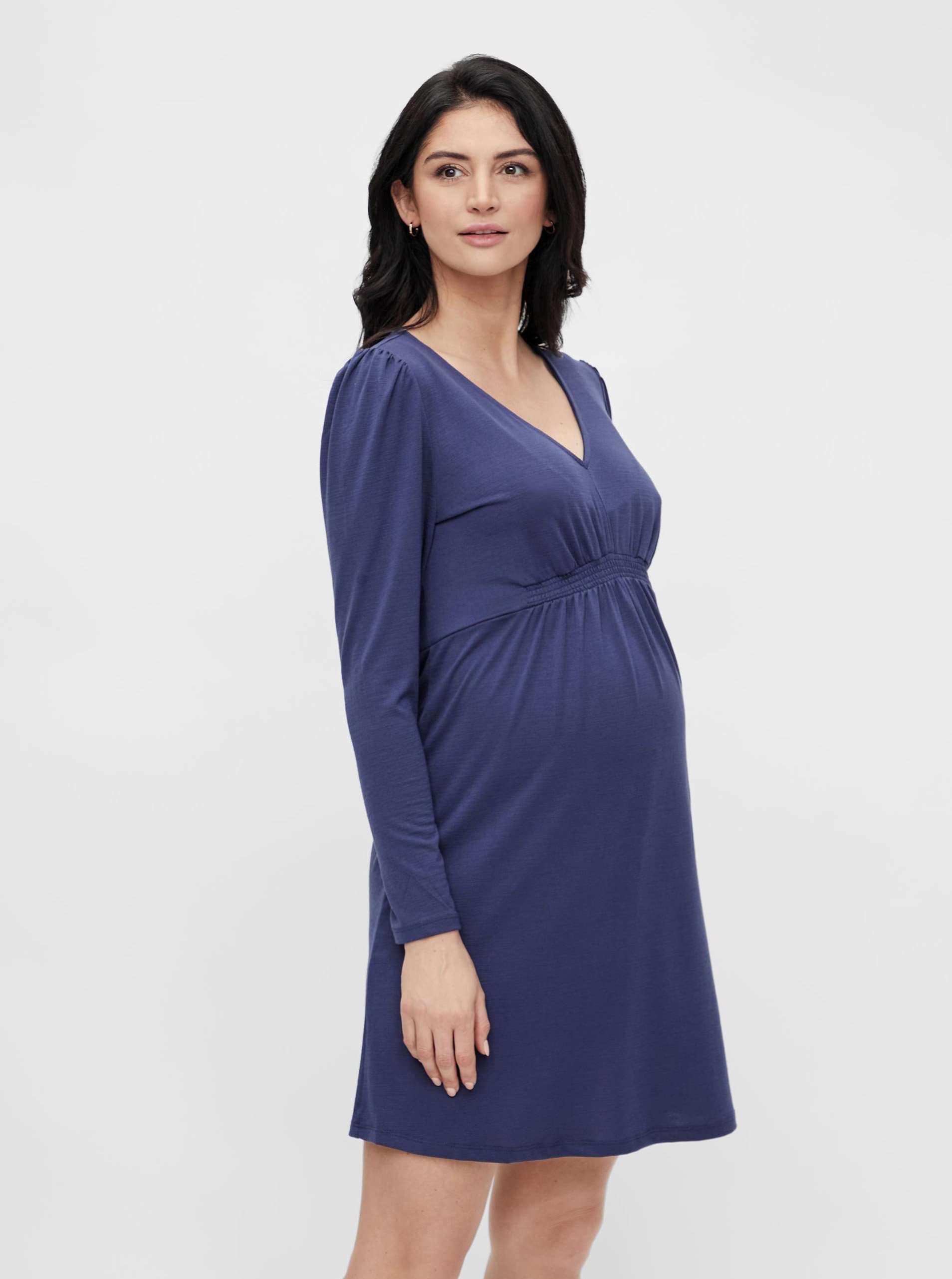 Levně Modré těhotenské šaty Mama.licious Analia - Dámské