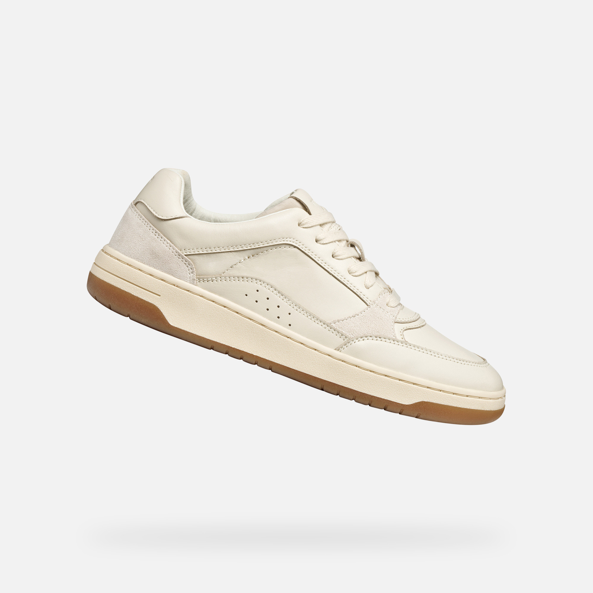 Cream mens sneakers Geox Sedral Court - Mens