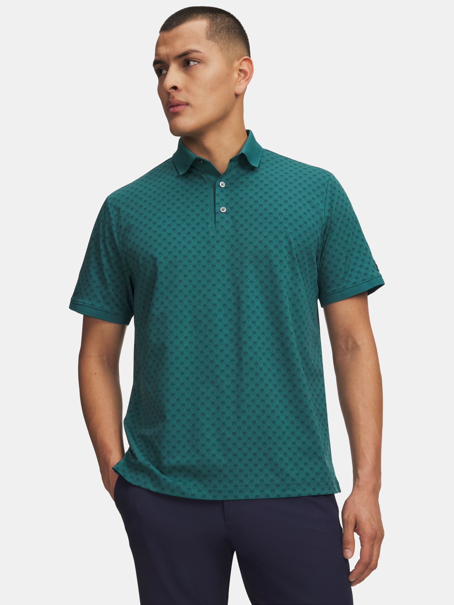 Men's Under Armour UA ArmourDry Print Rib Polo T-Shirt - Men's