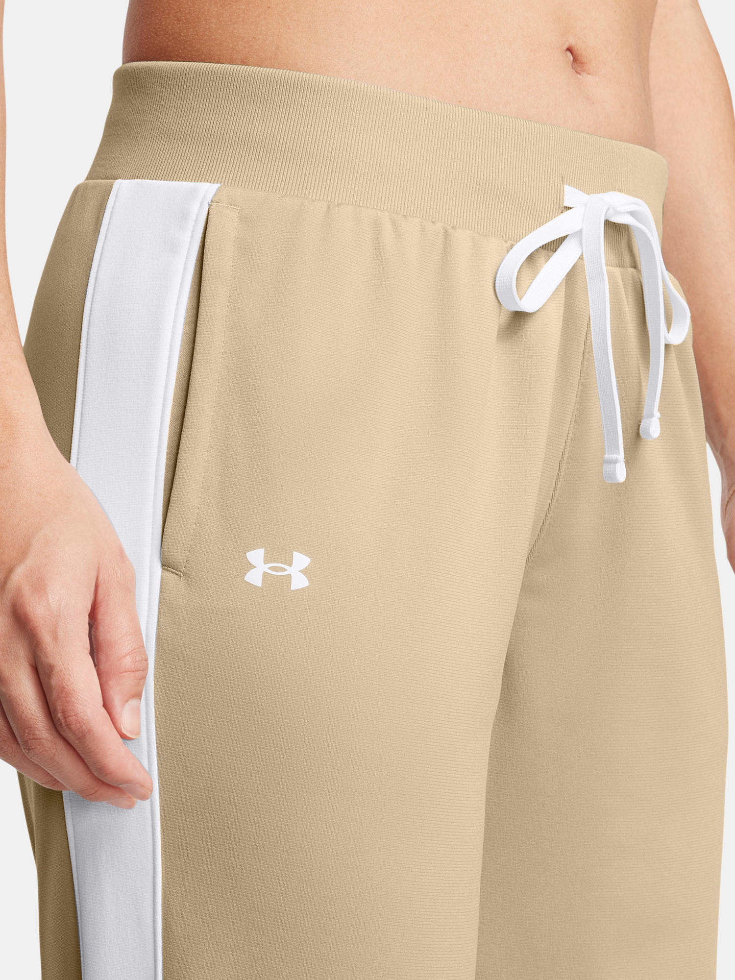 Women's Under Armour Tricot Tracksuit-BRN - Women's