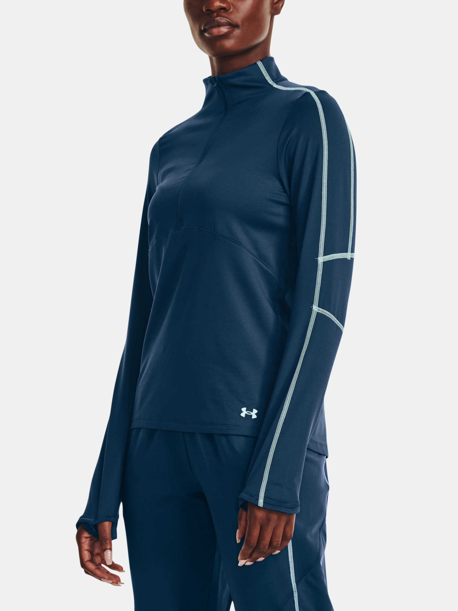 Under Armour Tričko UA Train CW 1/2 Zip-BLU - Dámské